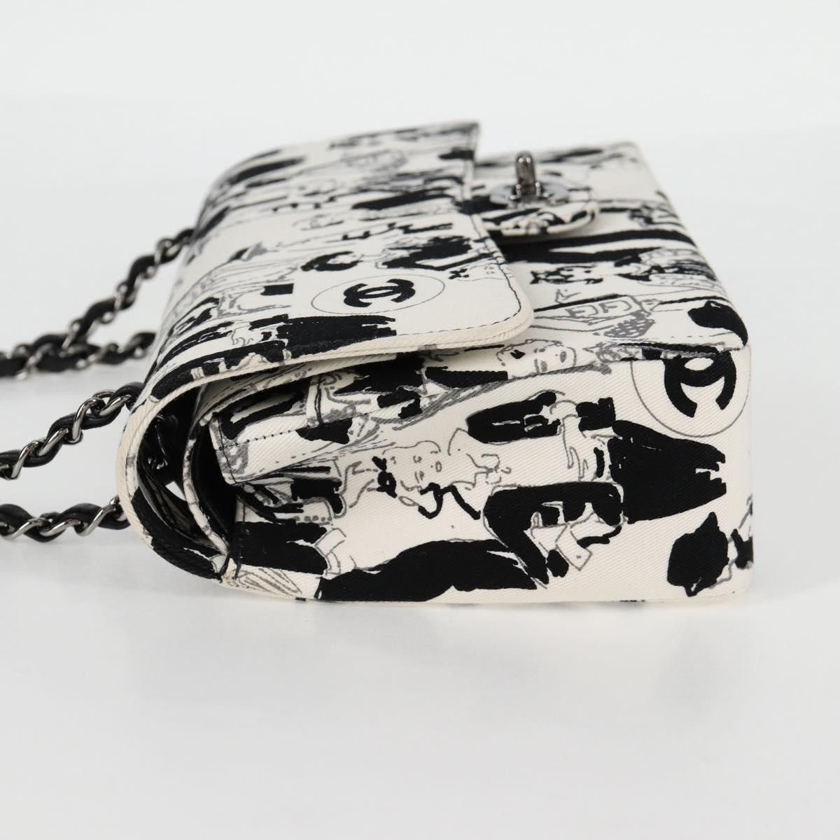 Chanel CHANEL Chain Shoulder Bag Canvas White Silver CC Size ONE SIZE - 3 Thumbnail
