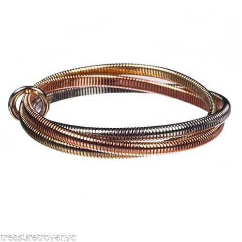 Designer Treasure Trove NYC Three Tone Snake Coil Bracelet Set Size ONE SIZE - 2 Thumbnail