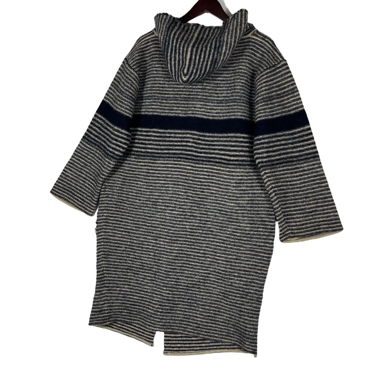 45rpm R By 45rpm Wool Striped Hoodie Duffle Coat Size L / US 10 / IT 46 - 19 Thumbnail