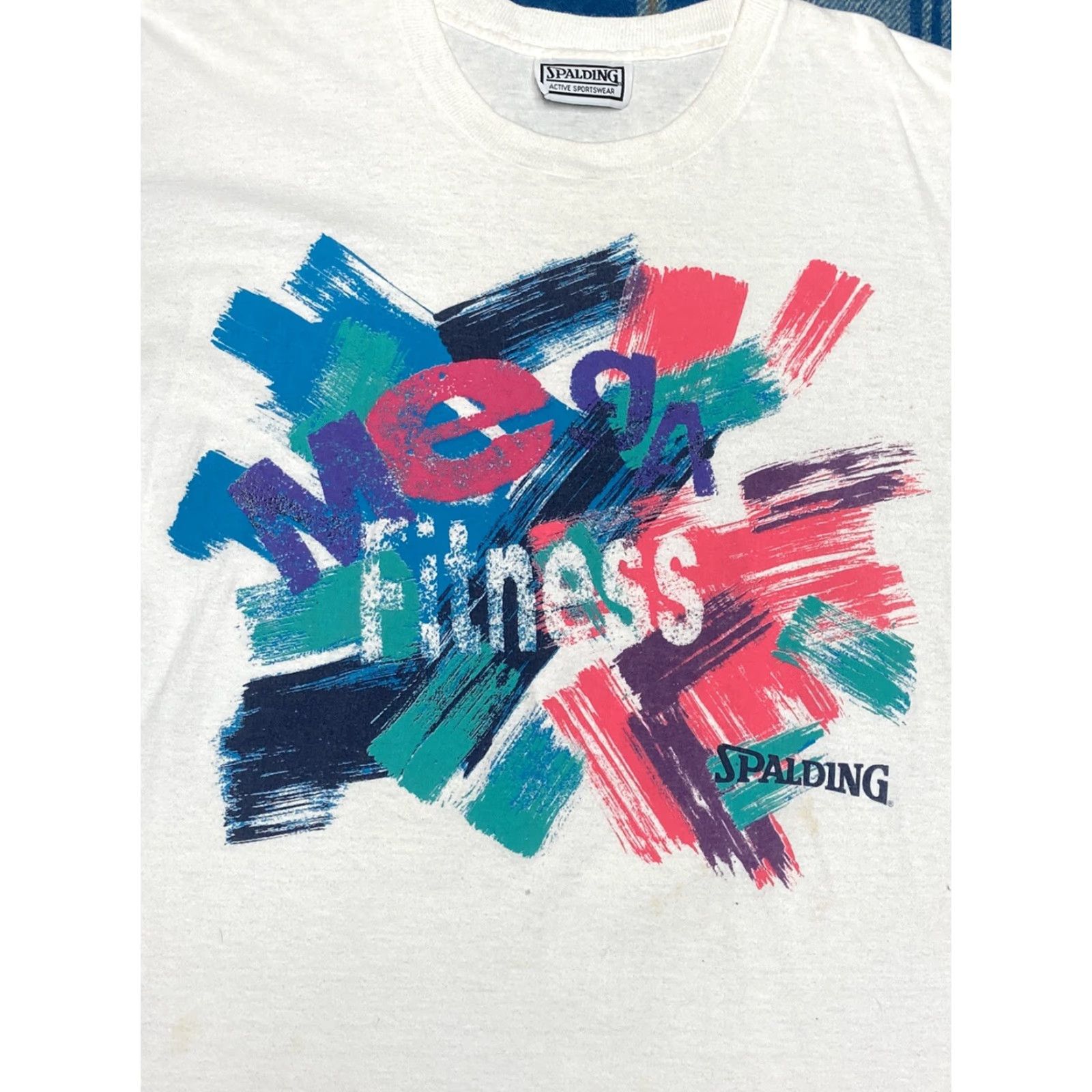 Spalding VINTAGE 90s Spalding Sportswear T-Shirt XXL White Neon - Single Stitch Mens XL 90s Theme Size US XL / EU 56 / 4 - 2 Thumbnail
