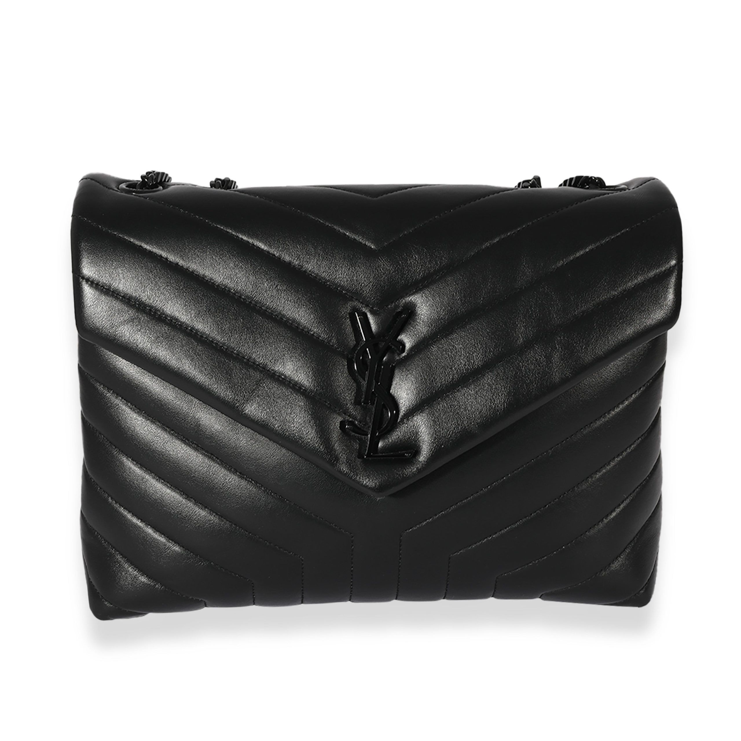 image of YVES Saint Laurent Black Medium Loulou, Women's
