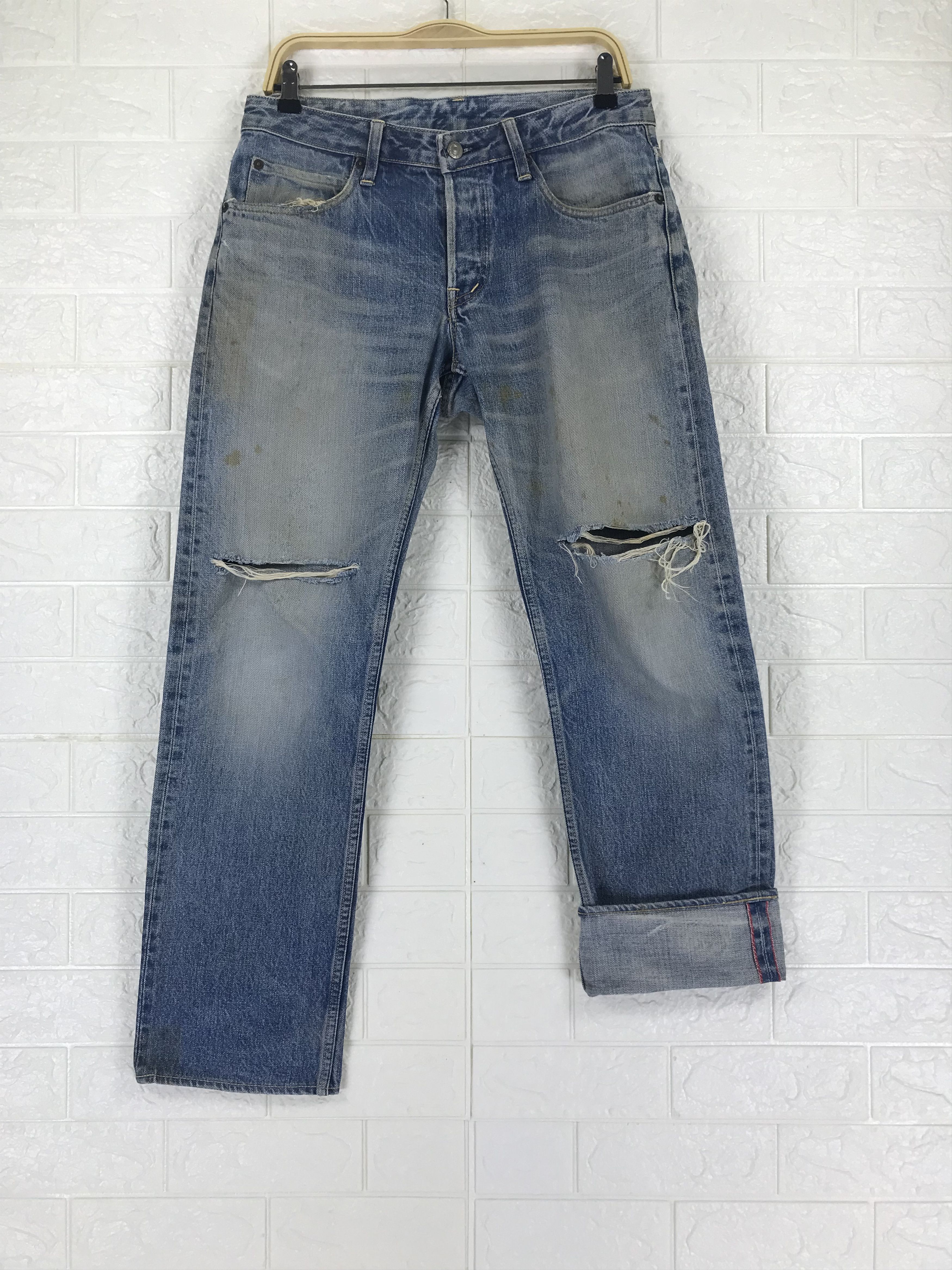 HOLLYWOOD RANCH MARKET Vintage 90s Blue Japan Hollywood Ranch Market Selvedge Jeans Size US 31 - 1 Thumbnail