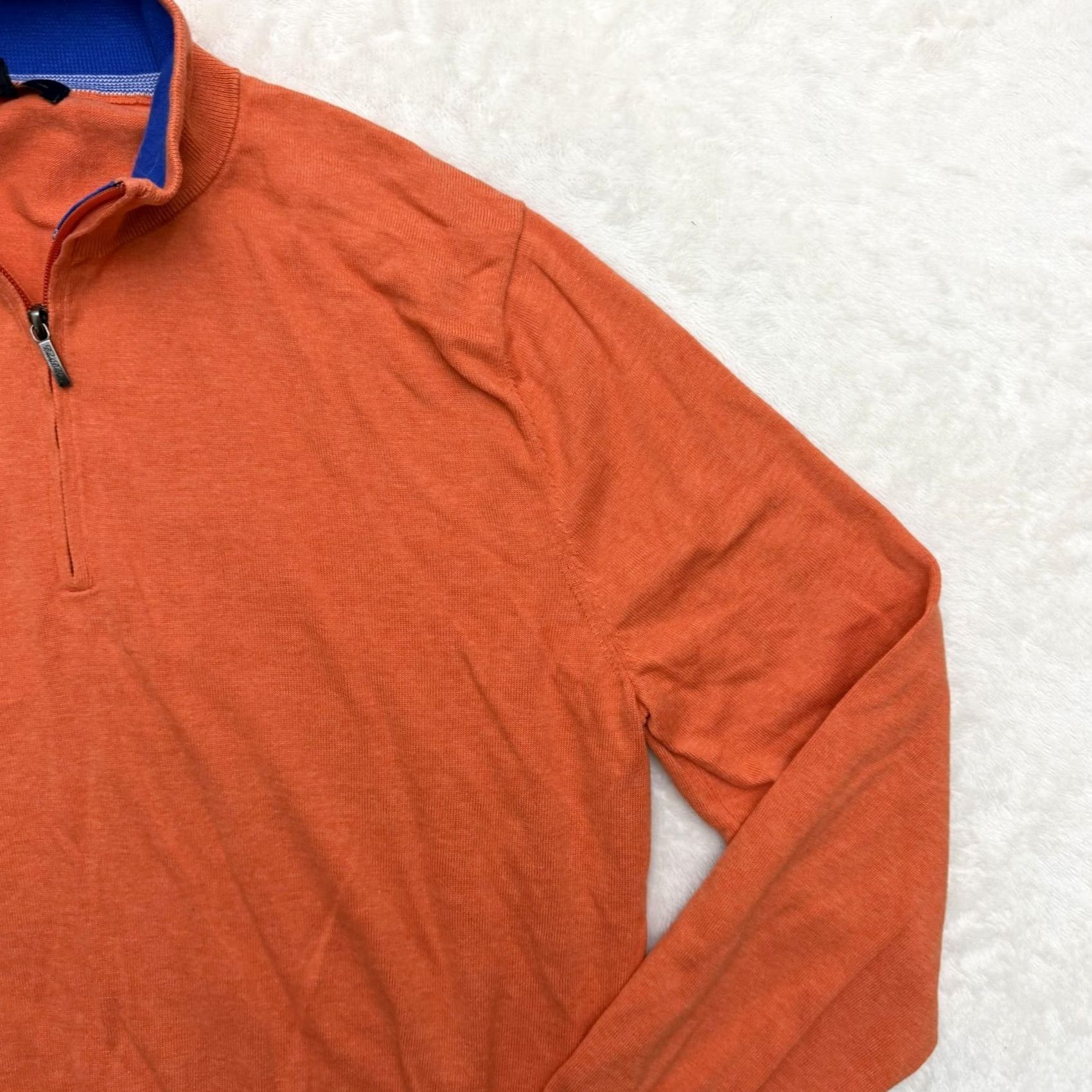 Brooks Brothers Brooks Brothers Quarter Zip Sweater Mens Large Orange Supima Cotton Mock Neck Pullover Knit Zipper Solid 1/4 Zip Size US L / EU 52-54 / 3 - 3 Thumbnail