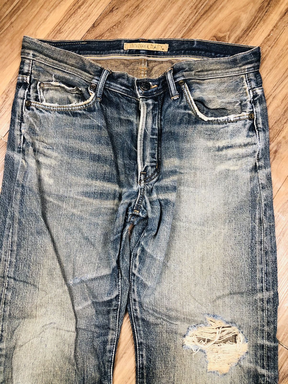 Japanese Brand Denim Craft Distressed Jeans (33) Size US 33 - 3 Thumbnail