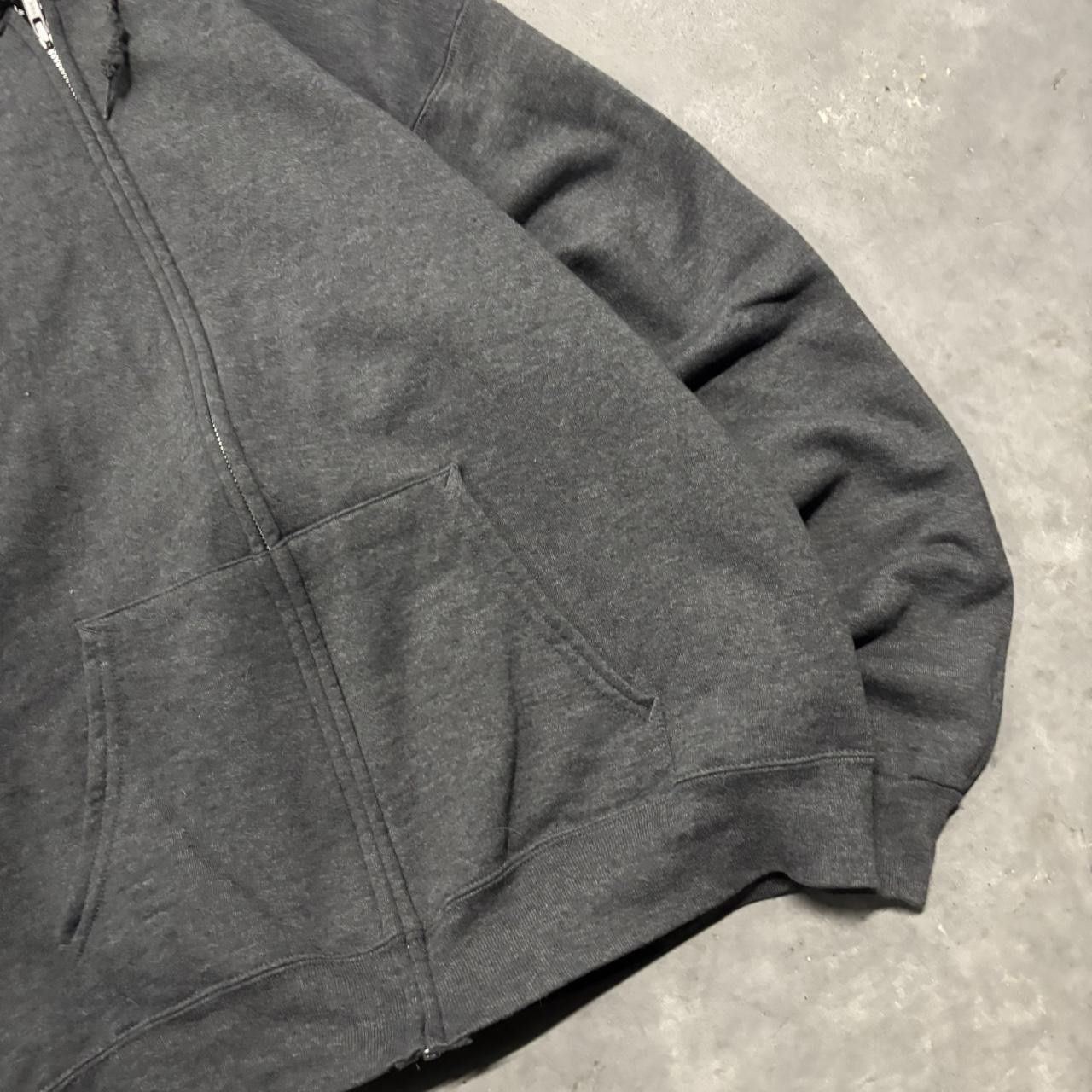 Japanese Brand × Vintage Crazy Vintage Y2K/2000s Dark Grey Blank Essential Zip Up Hoodie! Size US M / EU 48-50 / 2 - 4 Thumbnail