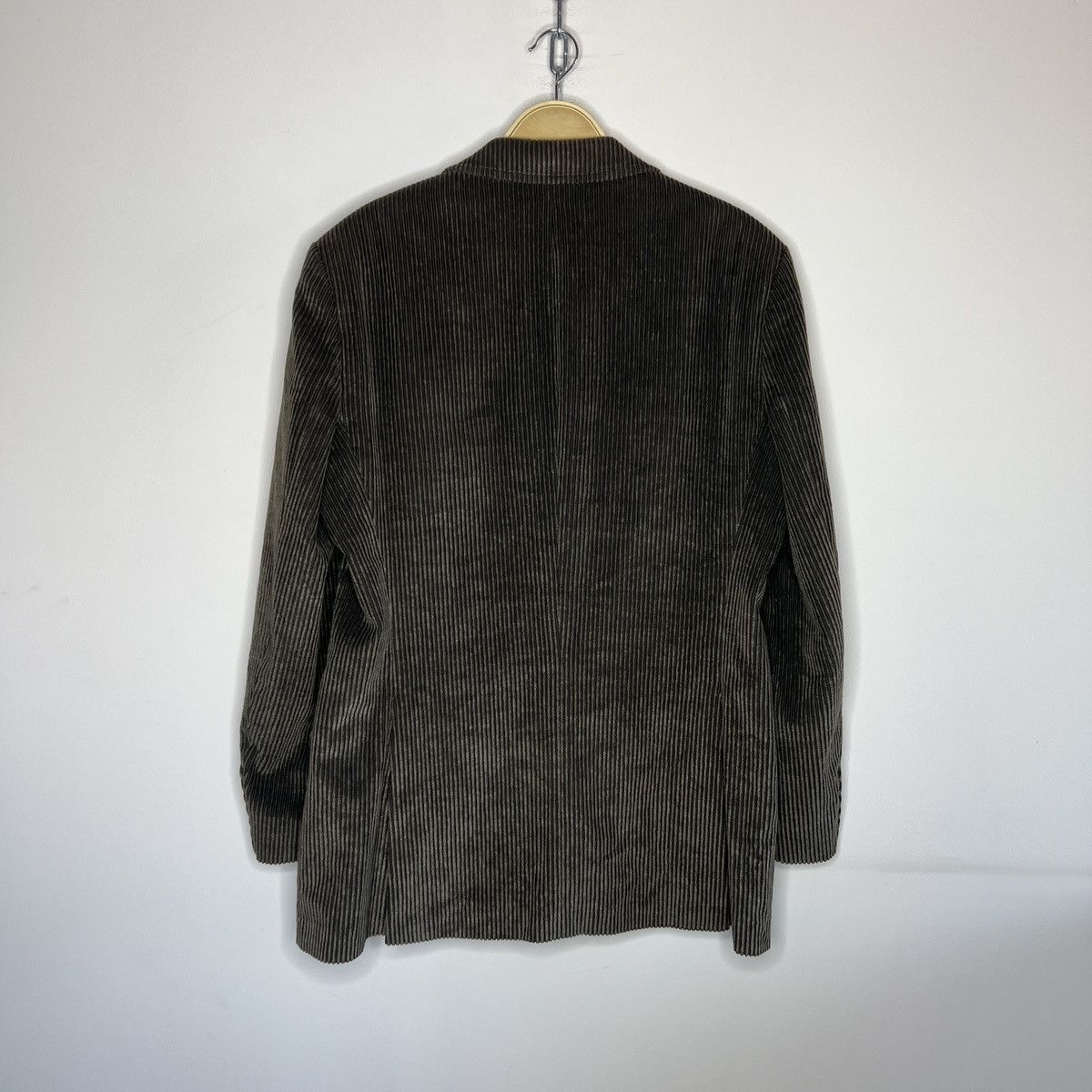 Designer × Hugo Boss × Vintage Red Label Brown Corduroy Light Top Coat Jacket Blazer Size US L / EU 52-54 / 3 - 5 Thumbnail