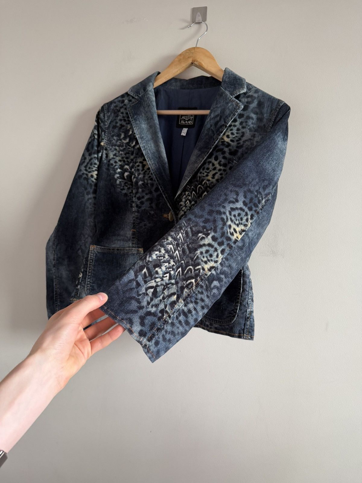 Vintage Leopard Print Corduroy Blazer Size S / US 4 / IT 40 - 2 Thumbnail