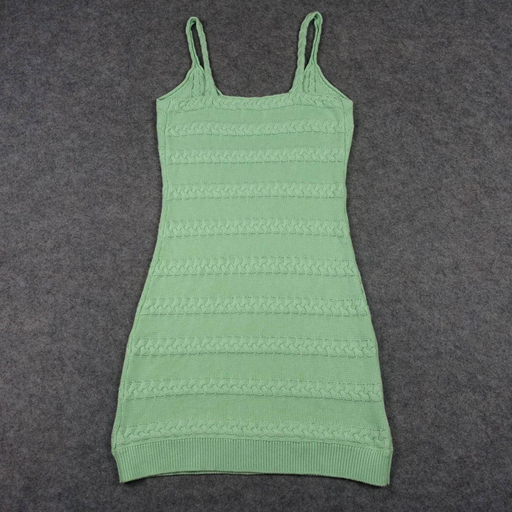 Vintage Seven Wonders Dress Womens L Green Knit Bodycon Sleeveless V-Neck Pullover Casual Party/Cocktail Boho Digital 90s? Size L / US 10 / IT 46 - 5 Thumbnail