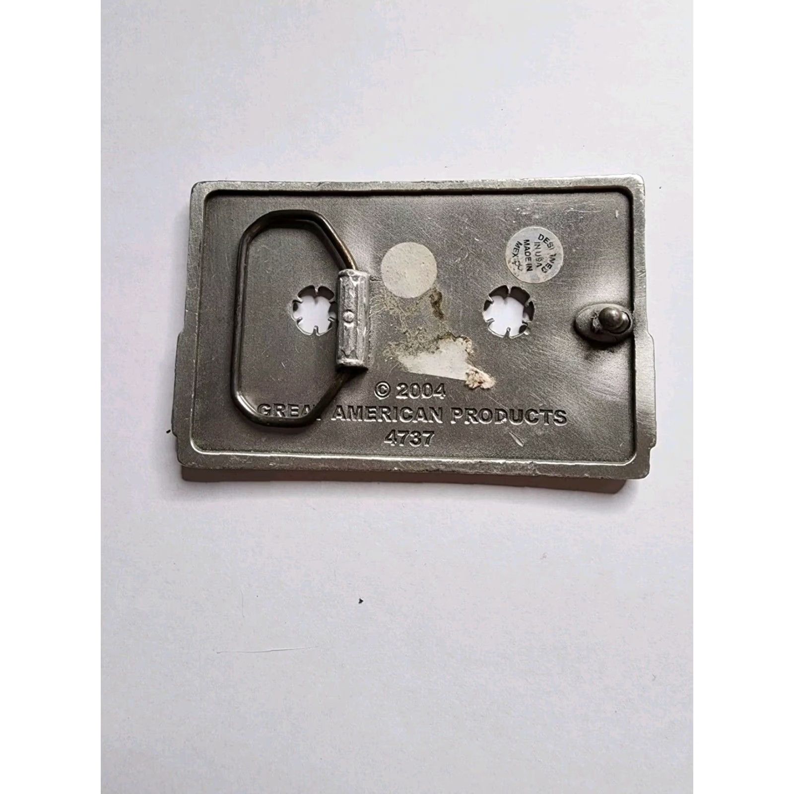 Vintage VINTAGE Great American Buckle Co. Cassette Tape Belt Buckle Men 2000s Music Rockabilly Pewter Gray Size ONE SIZE - 2 Thumbnail