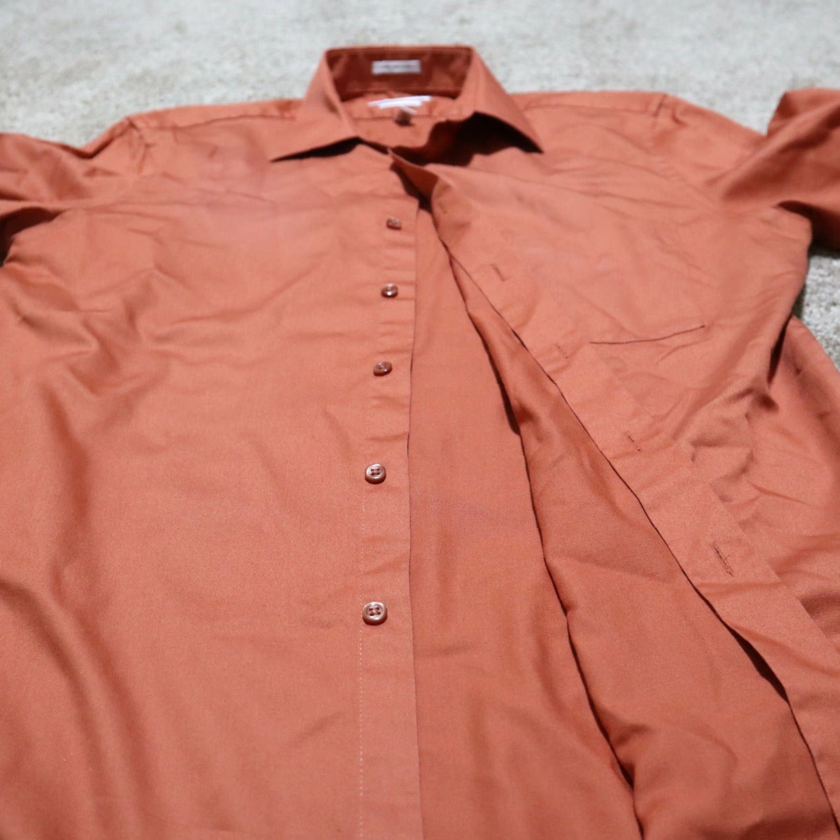 Van Heusen Van Heusen Button Up Shirt Orange Long Sleeve Regular Fit Men's 15.5 32/33 Size US L / EU 52-54 / 3 - 5 Thumbnail