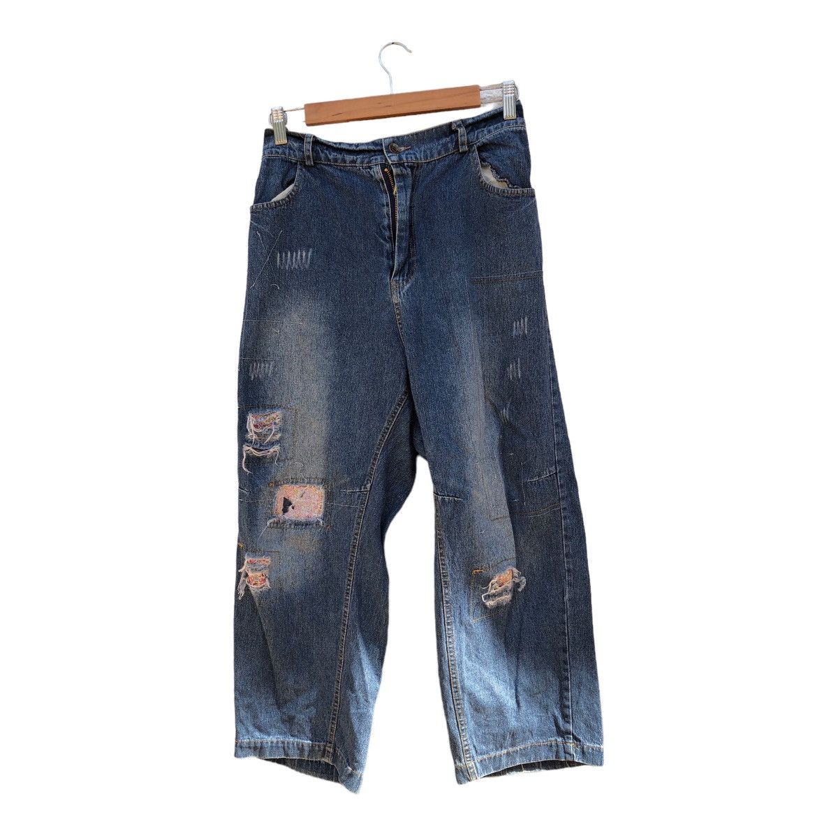 Jean Cawaii Baggy Jeans Patchwork Destress Size US 29 - 1 Thumbnail