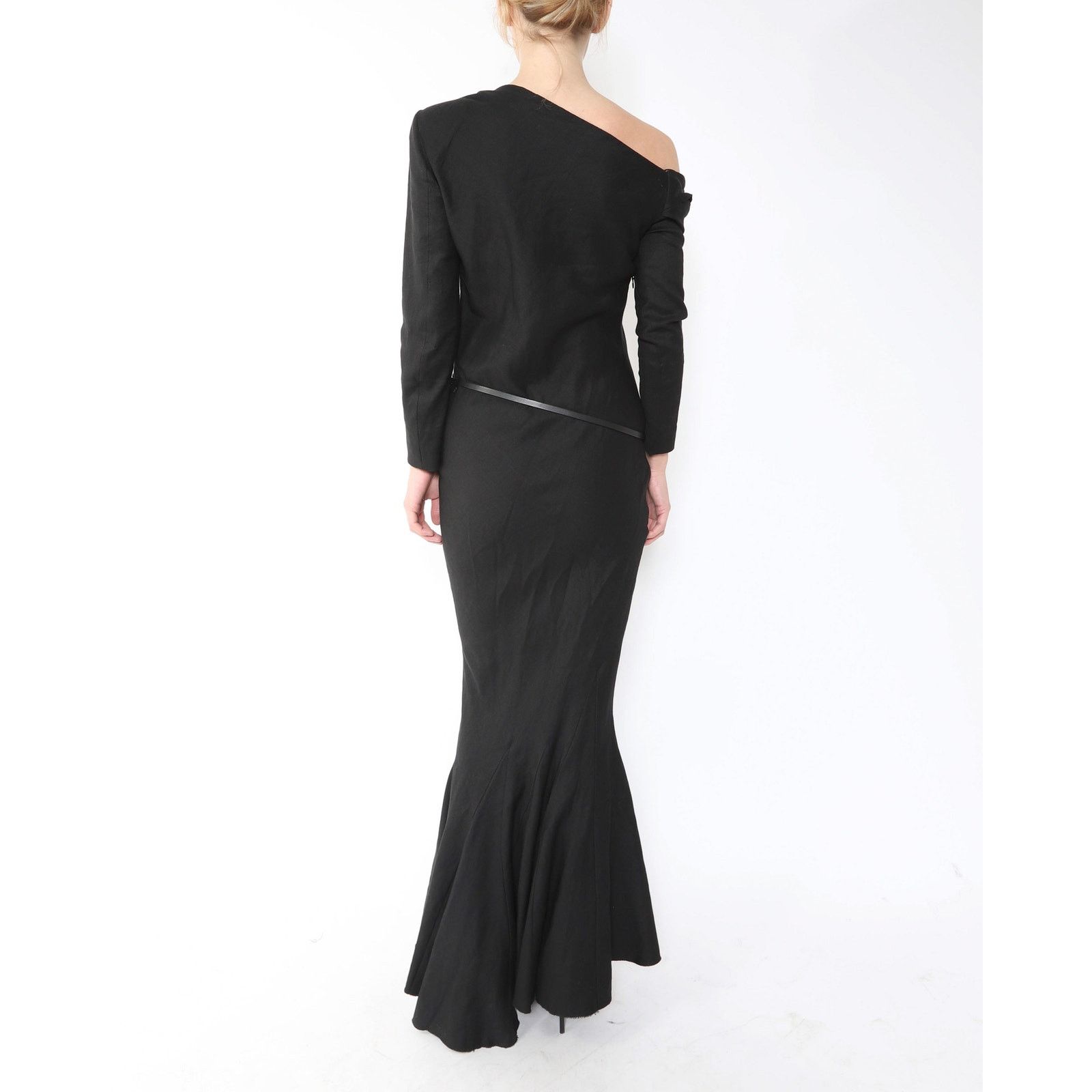 Haider Ackermann FW09 Off- Shoulder Maxi Dress in Black Size XS / US 0-2 / IT 36-38 - 4 Thumbnail