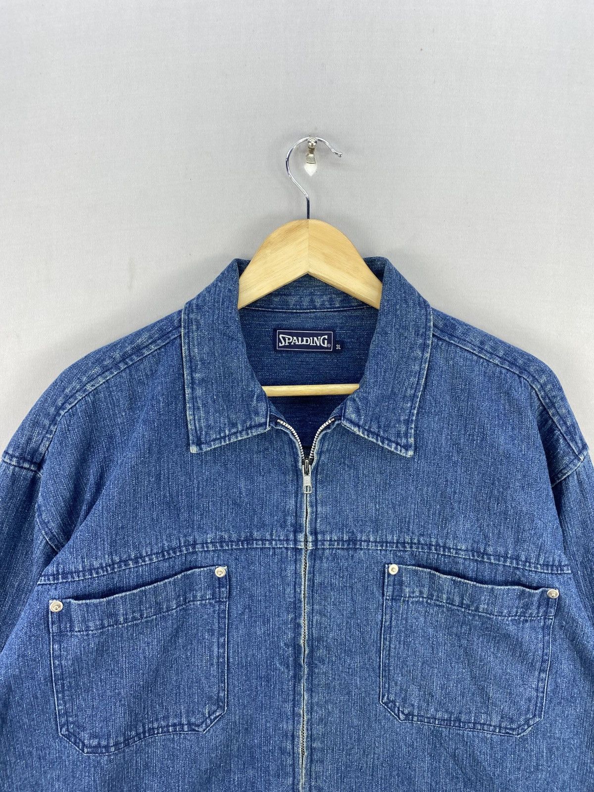 Spalding Spalding Workwear Denim Zipper Jacket Size US XXL / EU 58 / 5 - 7 Thumbnail