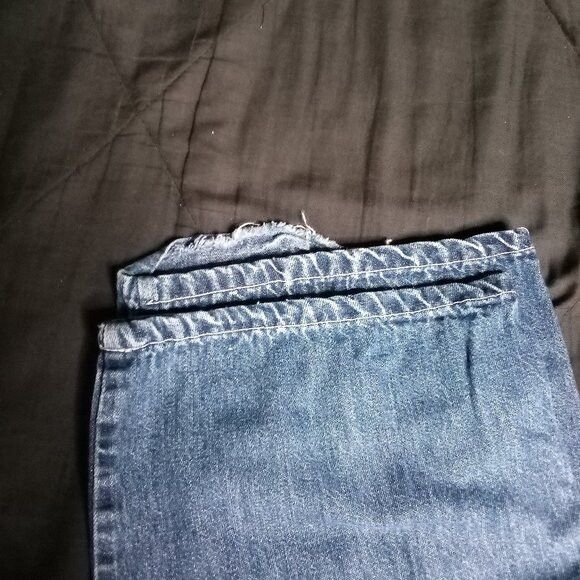 Other Vintage 70s Heart Pocket Embroidered Denim Blue Jeans Size 34" / US 12 / IT 48 - 3 Thumbnail