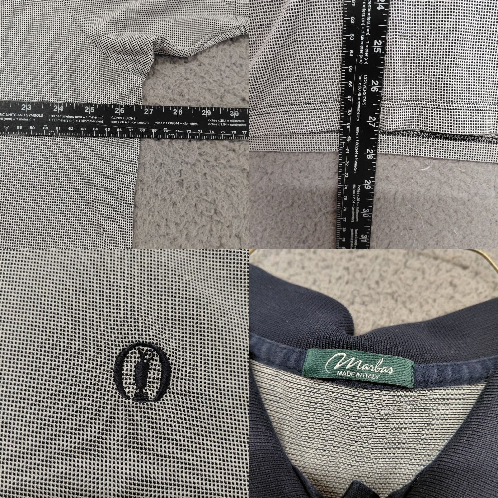 Vintage VINTAGE Marbas Polo Shirt Men’s XXL 50/60 Blue/White Houndstooth All Print Short Sleeve Size US XXL / EU 58 / 5 - 8 Thumbnail