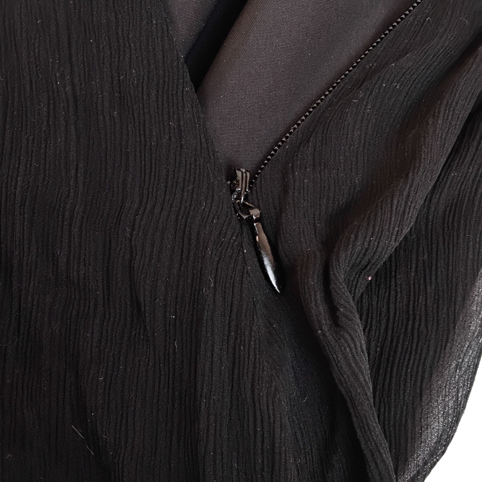 J.Crew J.Crew 100% Silk V-Neck Dress Women's 10 Black Chiffon NWT Size L / US 10 / IT 46 - 7 Thumbnail