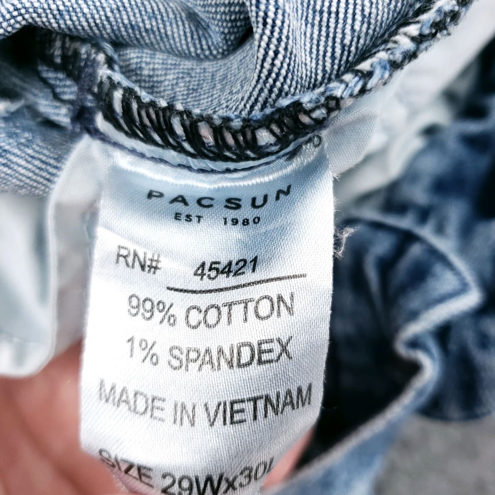 Pacsun PacSun Jeans Mens 29X30 Low Rise Skinny Leg Distressed Stone Wash Blue Denim Size US 30 / EU 46 - 5 Thumbnail