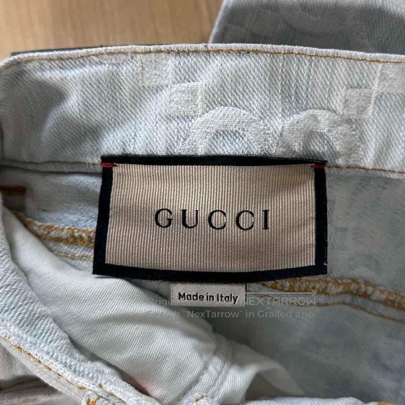 Gucci Gucci Full print light blue jeans Size 23" - 4 Thumbnail