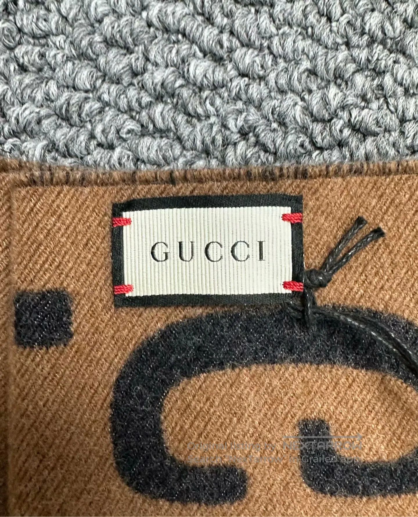 Gucci Guicci Grey and brown color block old flower print double- Size ONE SIZE - 4 Thumbnail