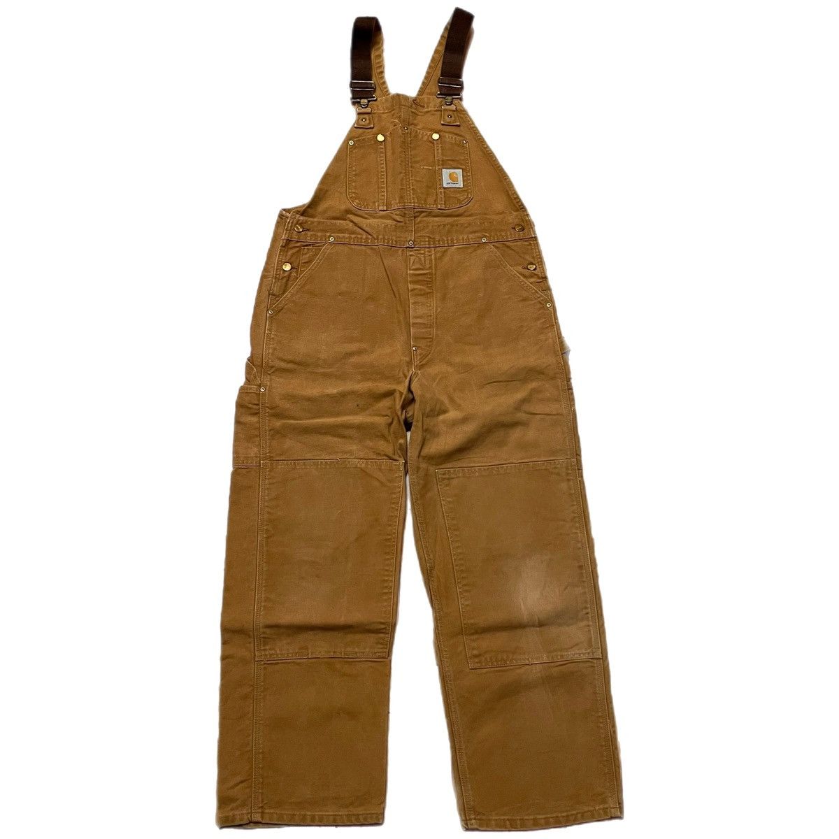 Image of Vintage Carhartt R01 Brown Duck Canvas Dungaree Overalls, Men's (Size 38)