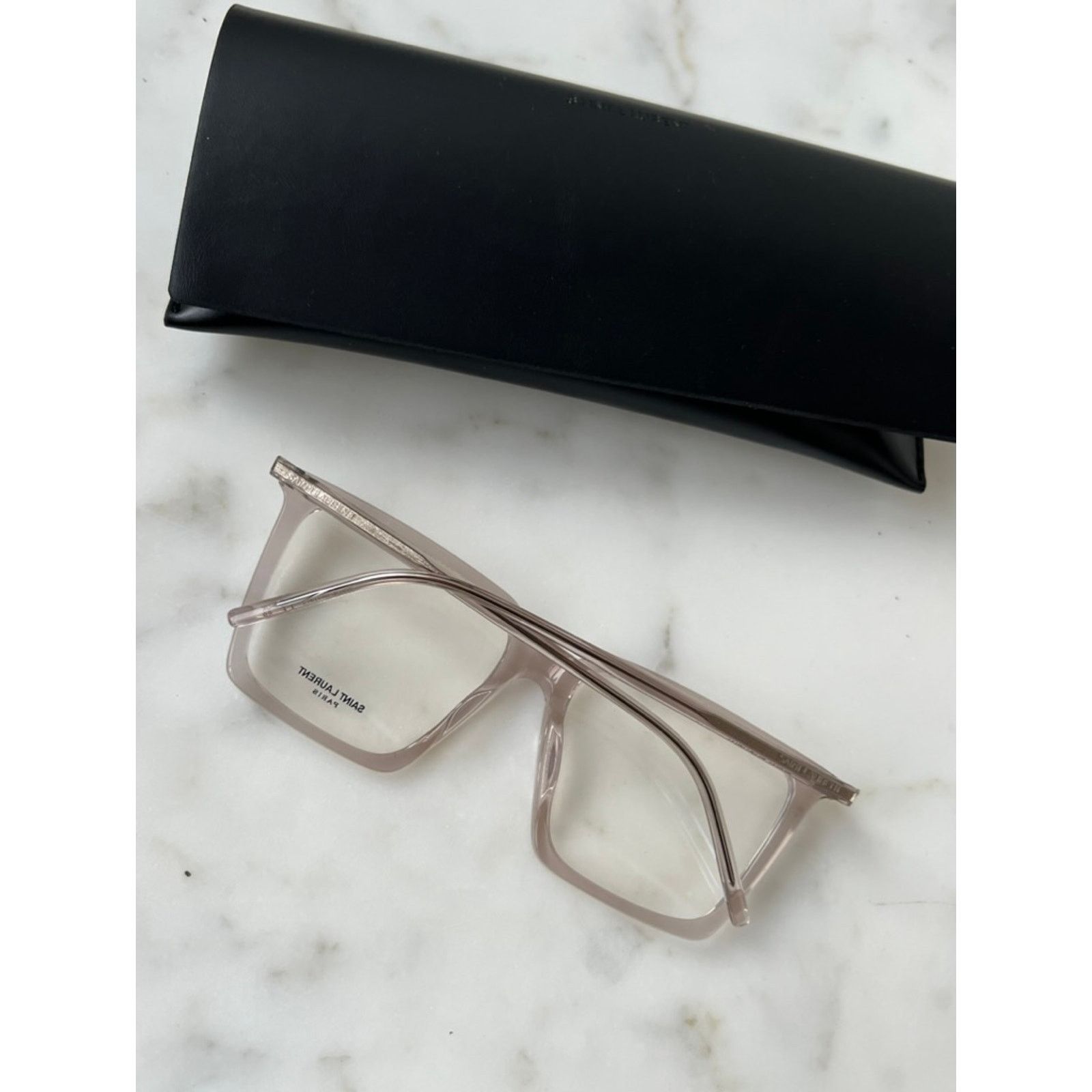 Saint Laurent Paris NEW Saint Laurent SL474 Opt Nude Clear Square Frames Size ONE SIZE - 5 Thumbnail