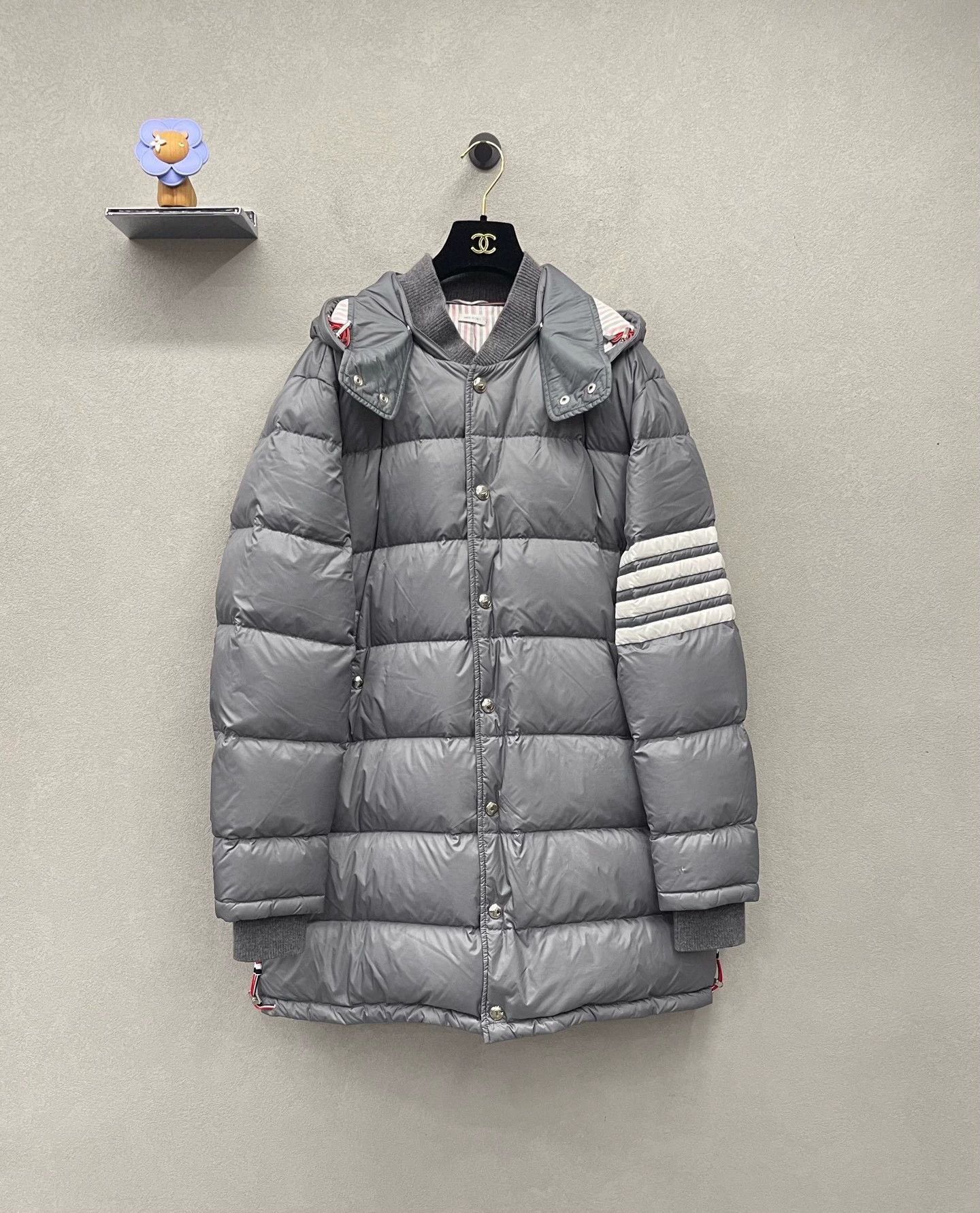 Thom Browne gray long puffer coat size 4 by TB Size US L / EU 52-54 / 3 - 1 Thumbnail