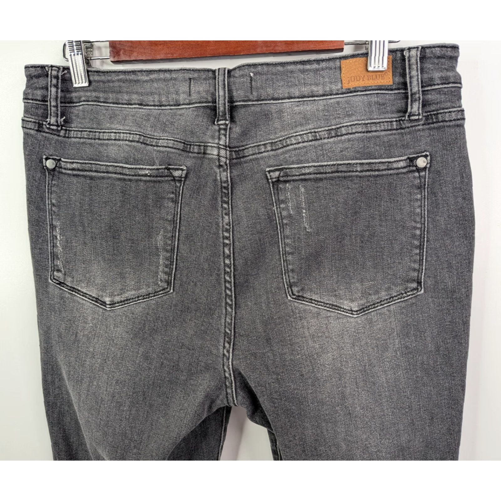 Vintage Judy Blue Jeans Capri 15/32 Skinny High Rise Denim Gray Stone Washed 80s 90s City Bohemian Preppy Size 36" / US 14 / IT 50 - 4 Thumbnail