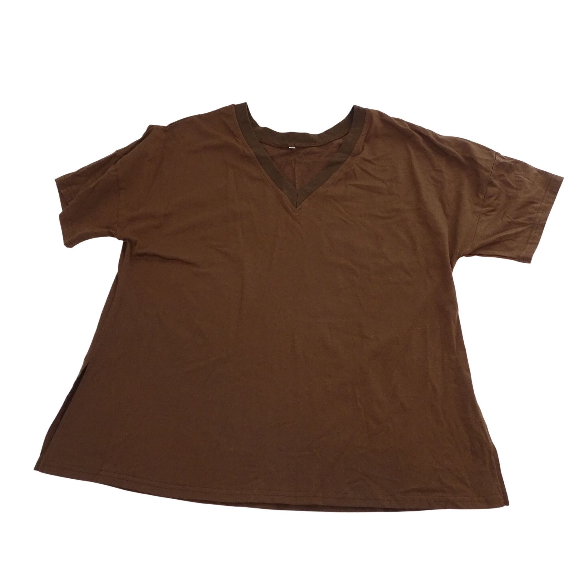 Other Brown 2 Pc Short Set Lounge V-Neck Top Women Size M Casual Size M / US 6-8 / IT 42-44 - 3 Thumbnail