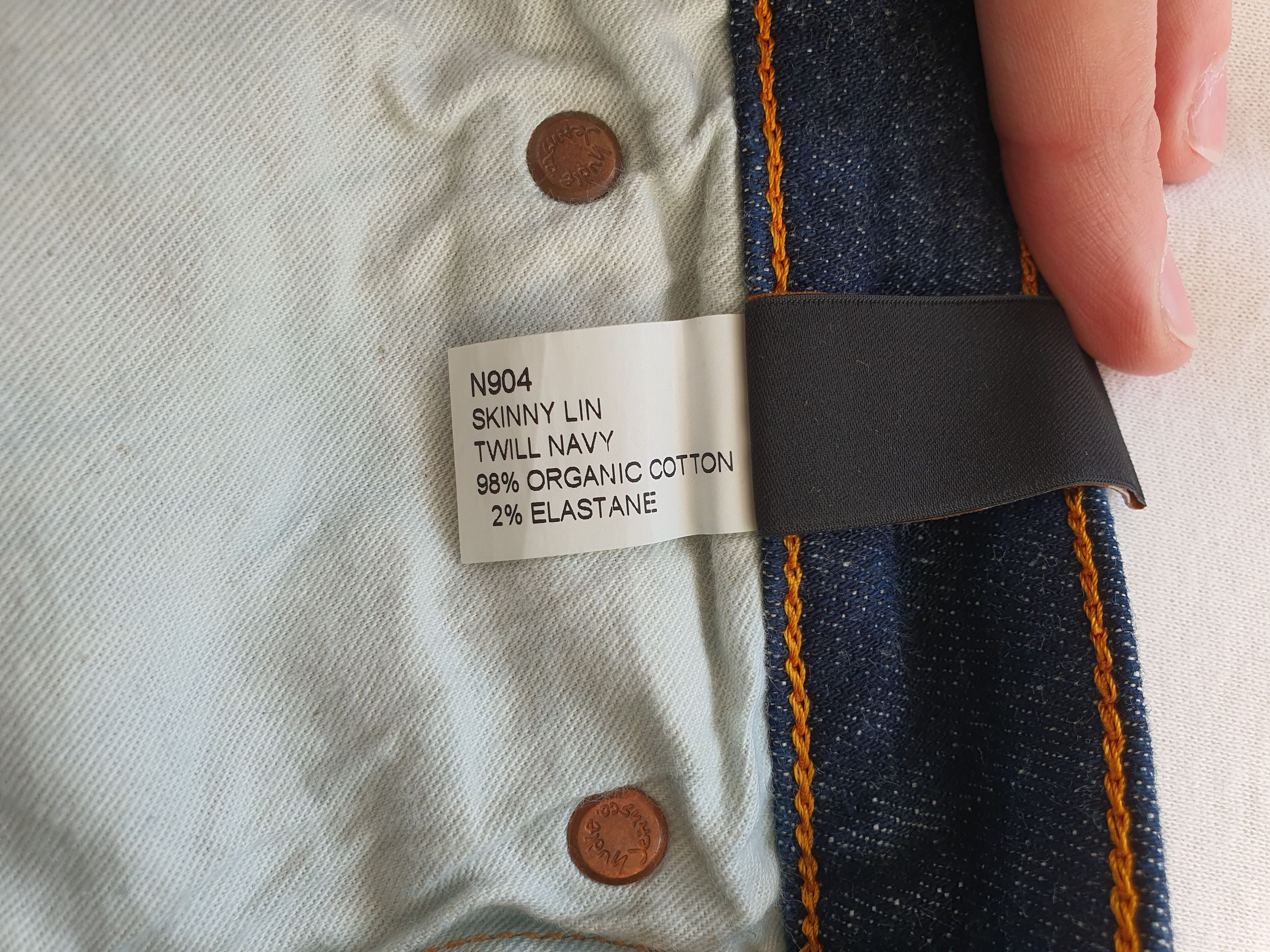Nudie Jeans SKINNY LIN Denim Jeans - TWILL NAVY (N904) - W27 L32 Size US 27 - 7 Thumbnail