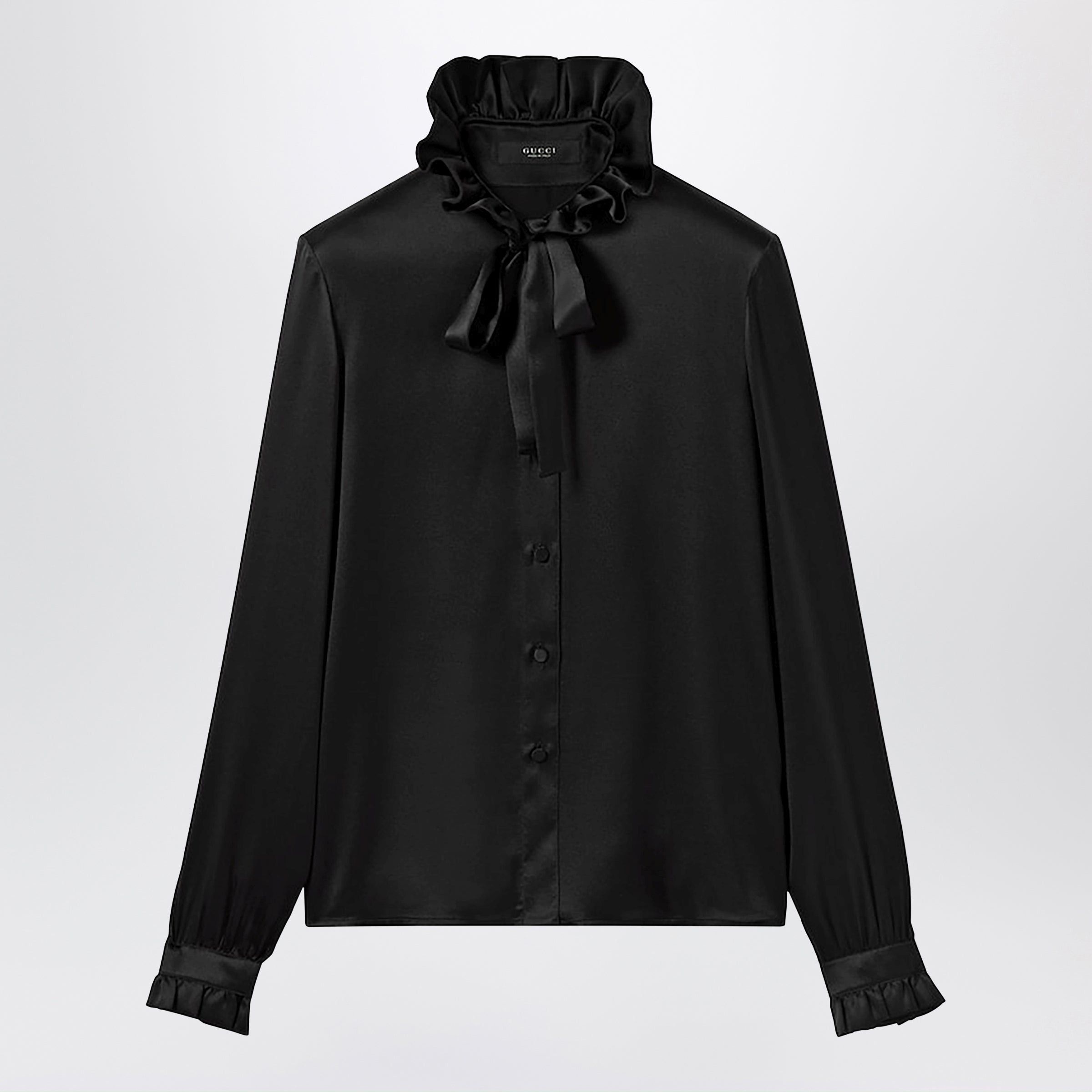 Gucci Gucci Silk Satin Shirt With A Knotted Bow Size M / US 6-8 / IT 42-44 - 1 Thumbnail