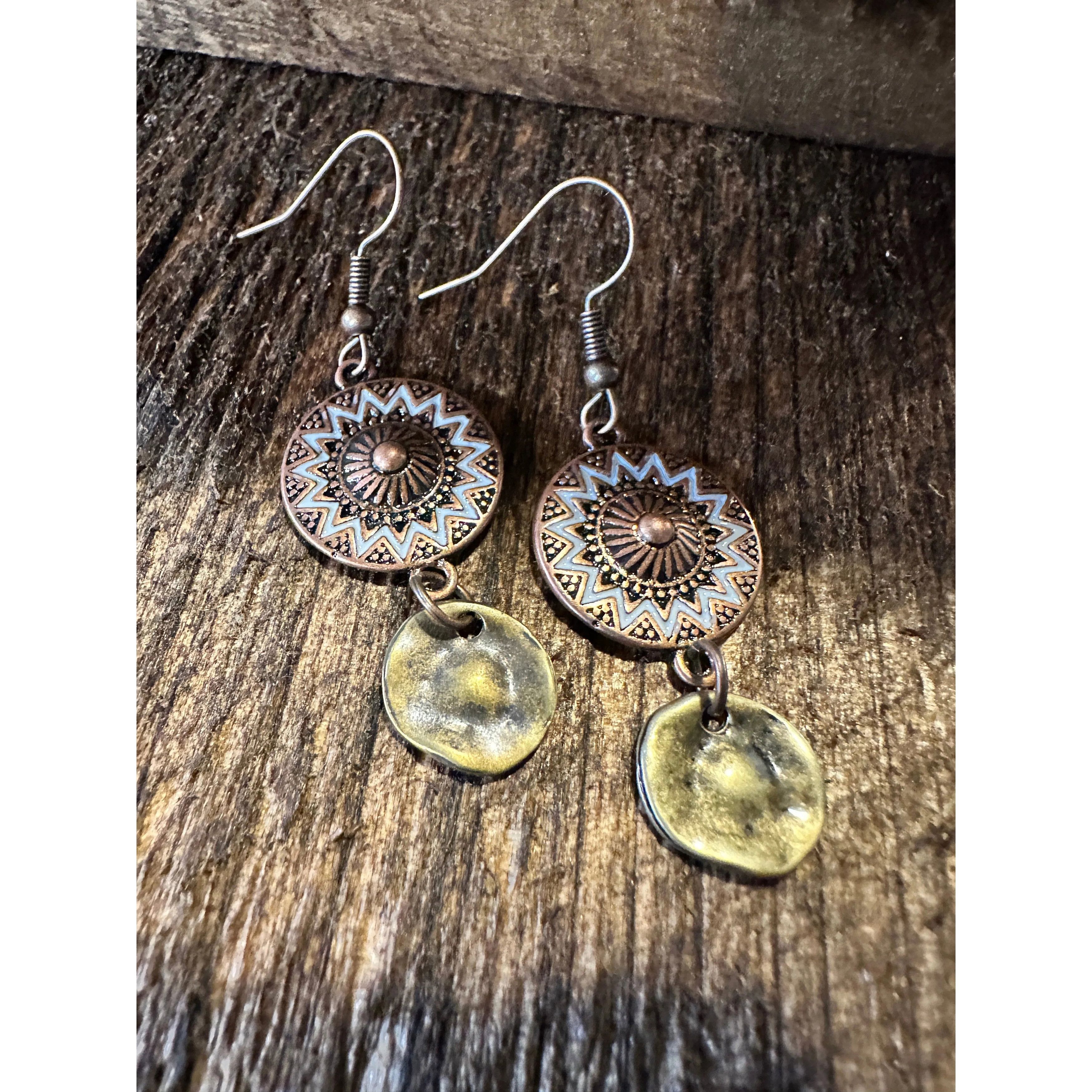 Other Boho Hippie Western Delicate Copper Sunshine Drop Wire Earri Size ONE SIZE - 5 Thumbnail