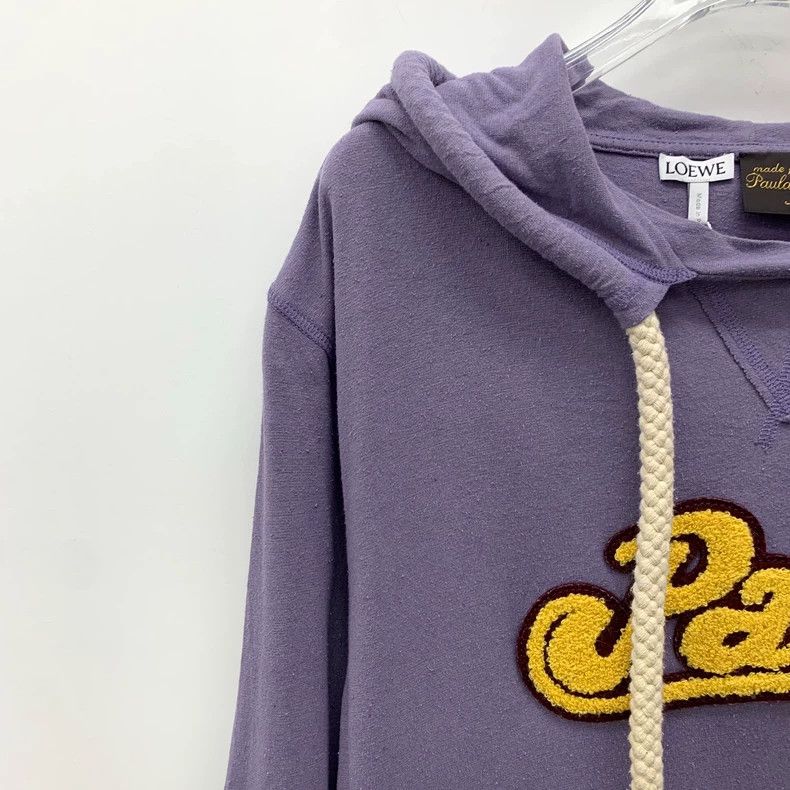 Loewe Loewe Purple lettering fleece cotton long sleeve hooded dr Size XS / US 0-2 / IT 36-38 - 3 Thumbnail