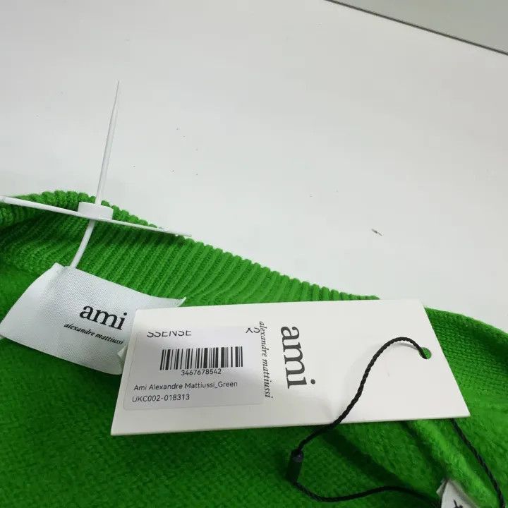 AMI AMIPARIS Green V-Neck Wool Cardigan -2507 Size US XS / EU 42 / 0 - 7 Thumbnail