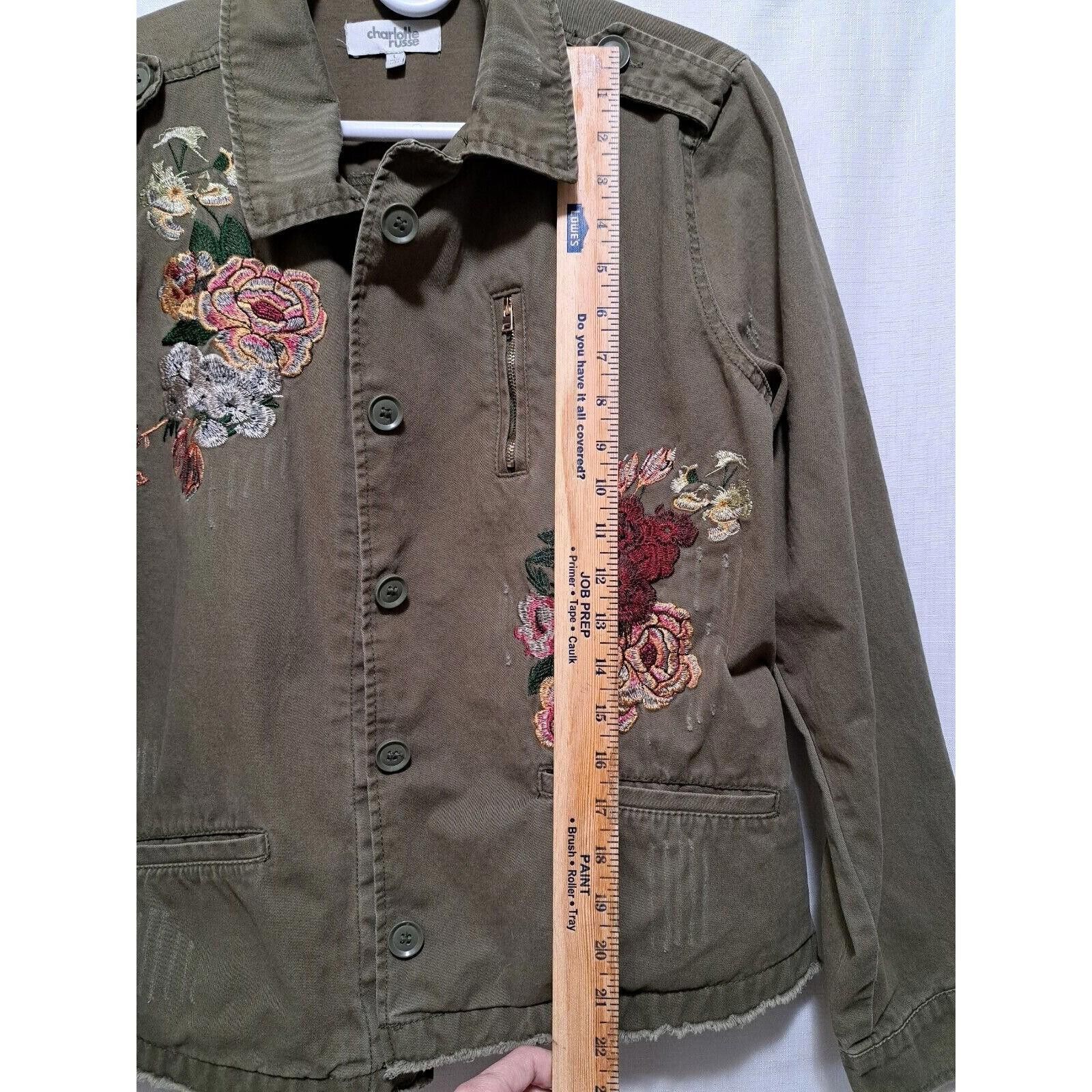 Other Charlotte Russe Green Flower Button Down Jacket Size L Size L / US 10 / IT 46 - 12 Thumbnail