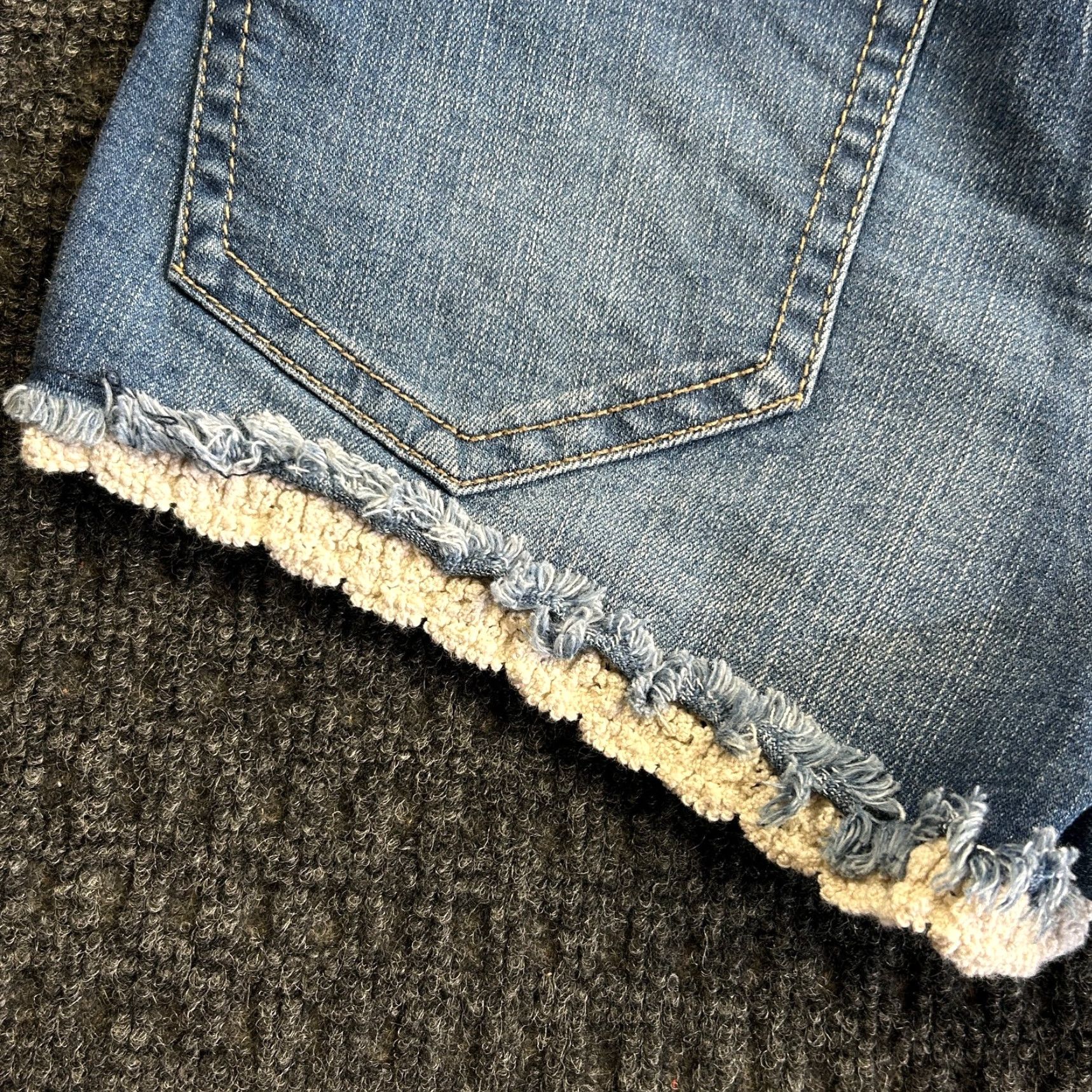 Vintage VINTAGE Mudd FLX Stretch Denim Jean Shorts Booty 9 Doily Lace Distressed y2k Size 30" / US 8 / IT 44 - 4 Thumbnail