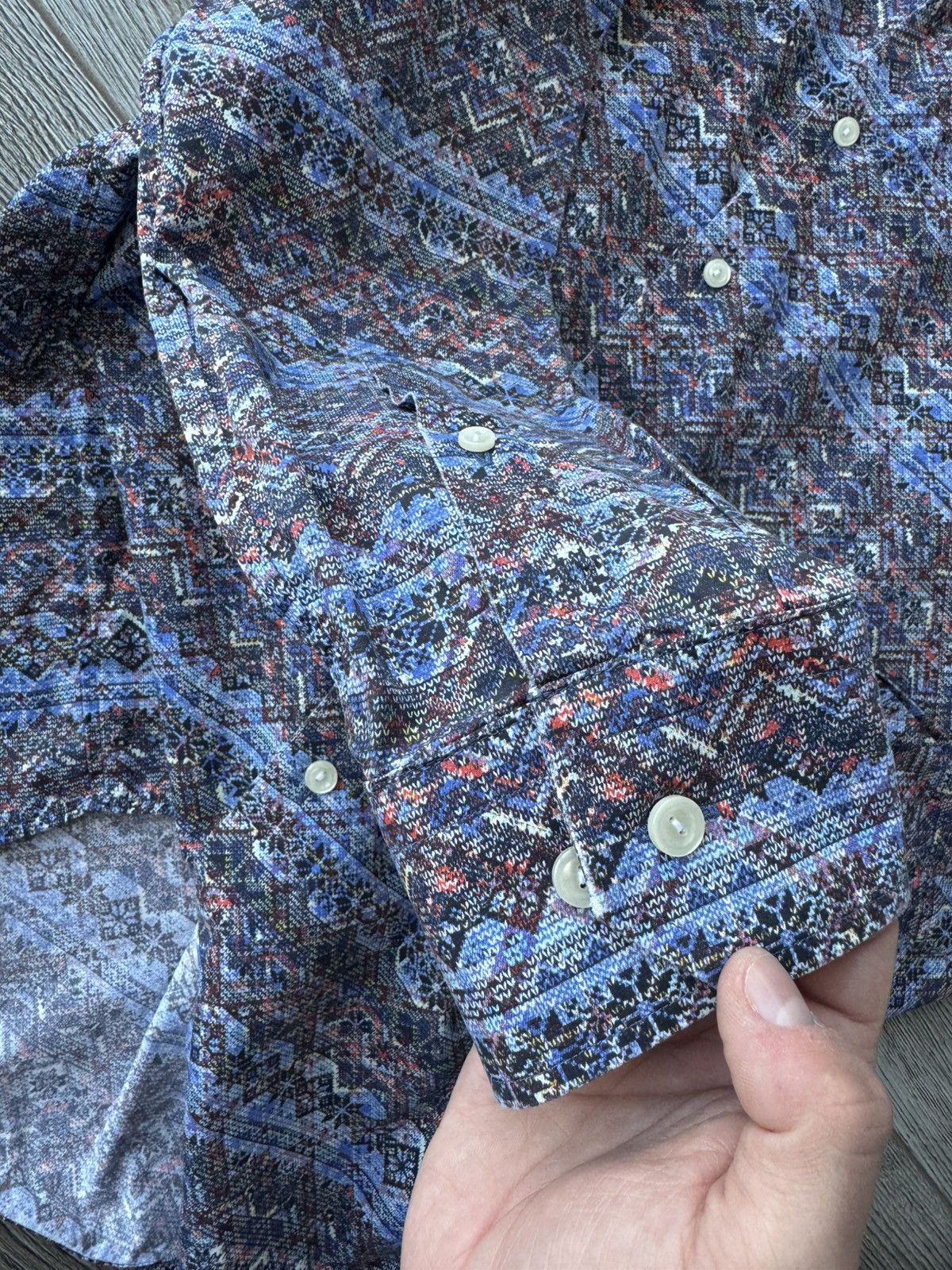 Eton Eton Men's Geometric Pattern Long Sleeve Shirt Size US M / EU 48-50 / 2 - 9 Thumbnail