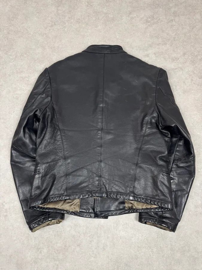 Emporio Armani 1990s Emporio Armani Mao Black Grain Leather Buttoned Jacket Size US S / EU 44-46 / 1 - 5 Thumbnail