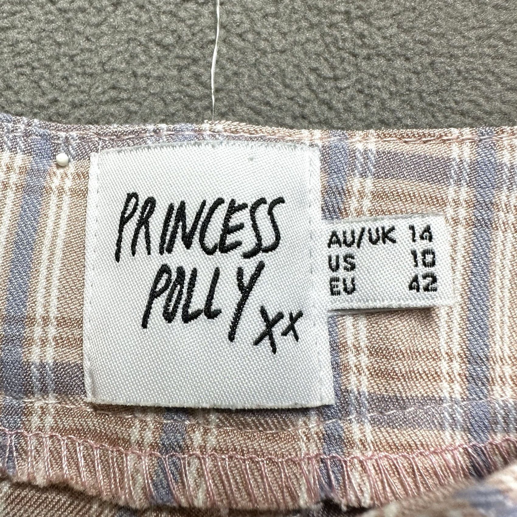 PRINCESS POLLY Princess Polly Pants Womens Size 10 Pink Plaid Flare Bootcut Wide Leg Stretch Trouser Size 32" / US 10 / IT 46 - 7 Thumbnail