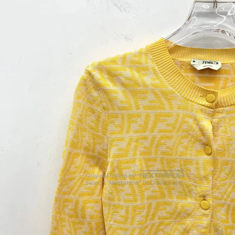 Fendi Fendi Yellow Knit Cardigan for Women . Size XS / US 0-2 / IT 36-38 - 3 Thumbnail