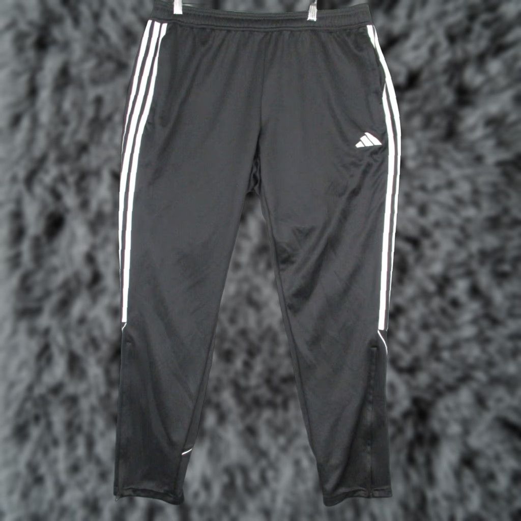 Adidas Adidas Track Pants XL Men Black White Zip Ankle Trico Drawstring Pockets Size US 36 / EU 52 - 1 Thumbnail