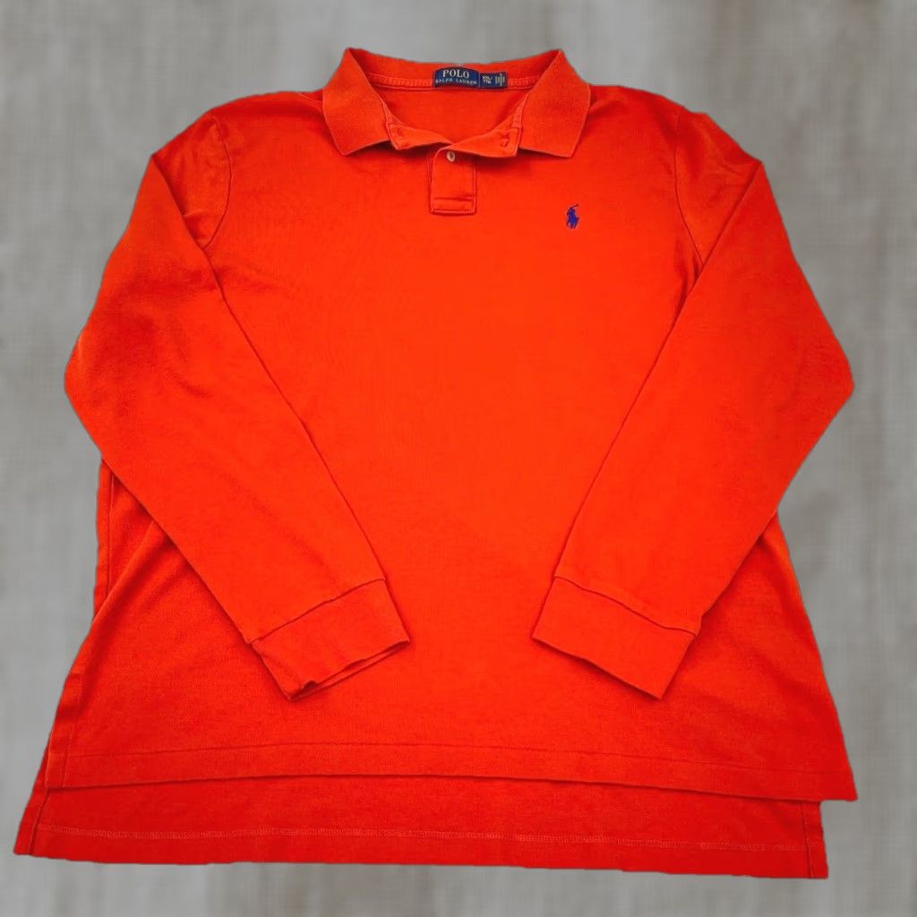 Polo Ralph Lauren Polo Ralph Lauren Polo Shirt Men 2XL Orange Solid Cotton Golf Rugby Casual Classic Modern Size US XXL / EU 58 / 5 - 1 Thumbnail
