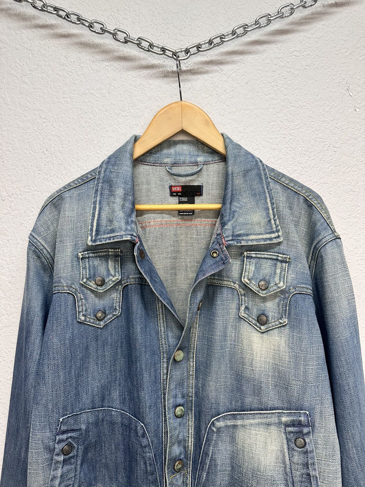 Diesel Denim Jacket Diesel Multipocket Leather Junya Watanabe Y2K Size US L / EU 52-54 / 3 - 4 Thumbnail
