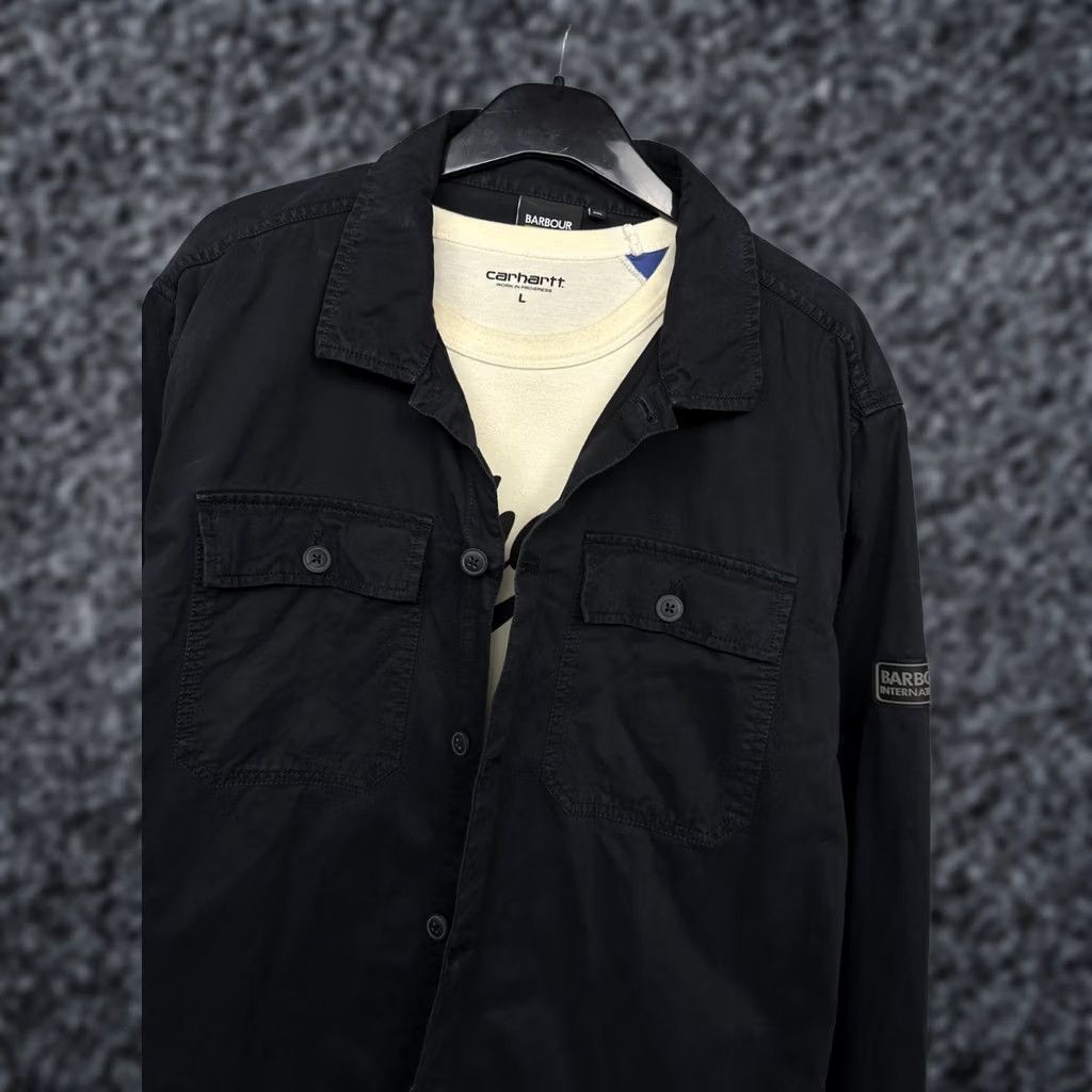 Barbour Barbour International Mens Overshirt Jacket XXL Barbour External Shell Cotton Black 2XL Jacket Mens Size US XXL / EU 58 / 5 - 1 Thumbnail