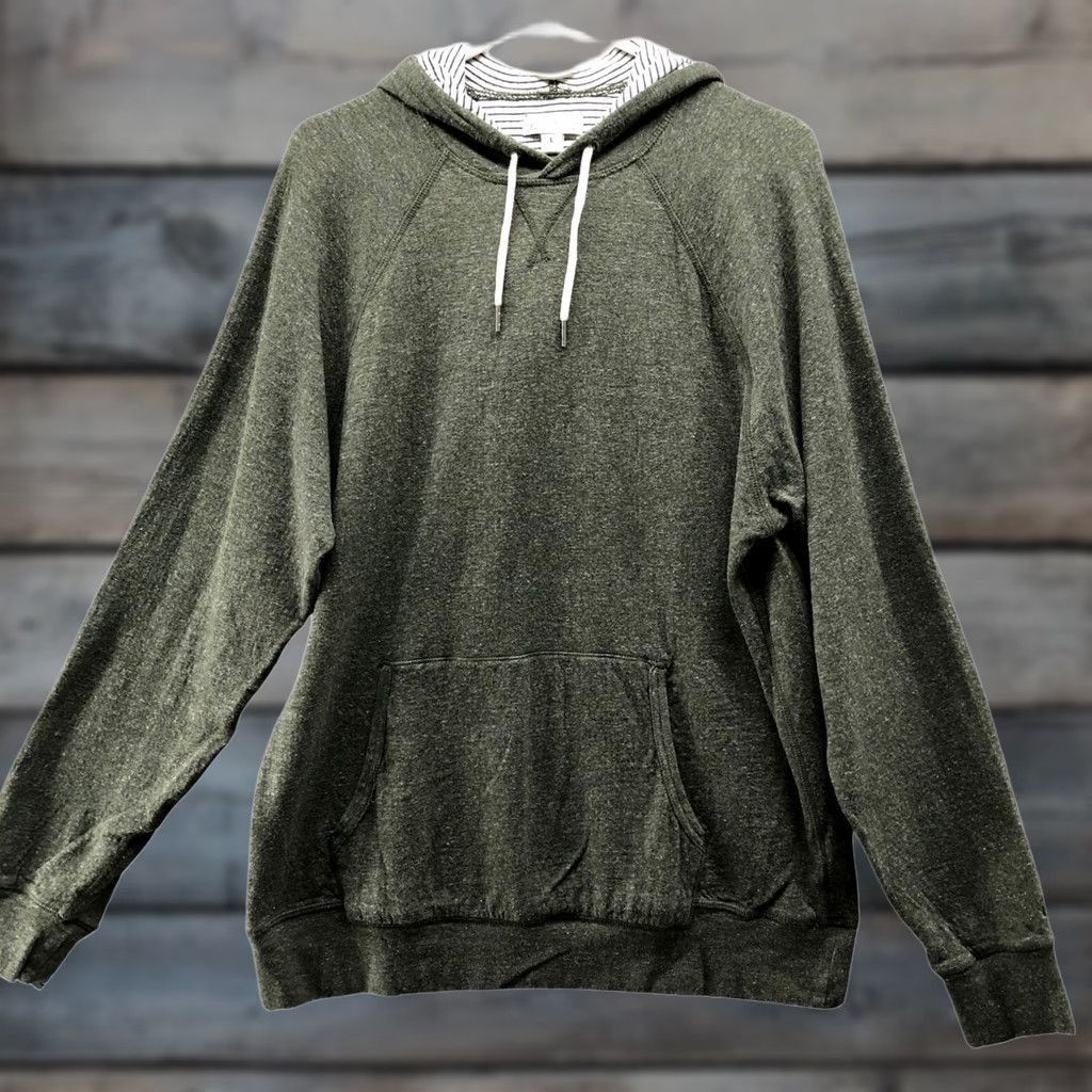 J.Crew J. Crew Hoodie Mens L Olive Green 100% Cotton Double Knit Pullover Size US L / EU 52-54 / 3 - 1 Thumbnail