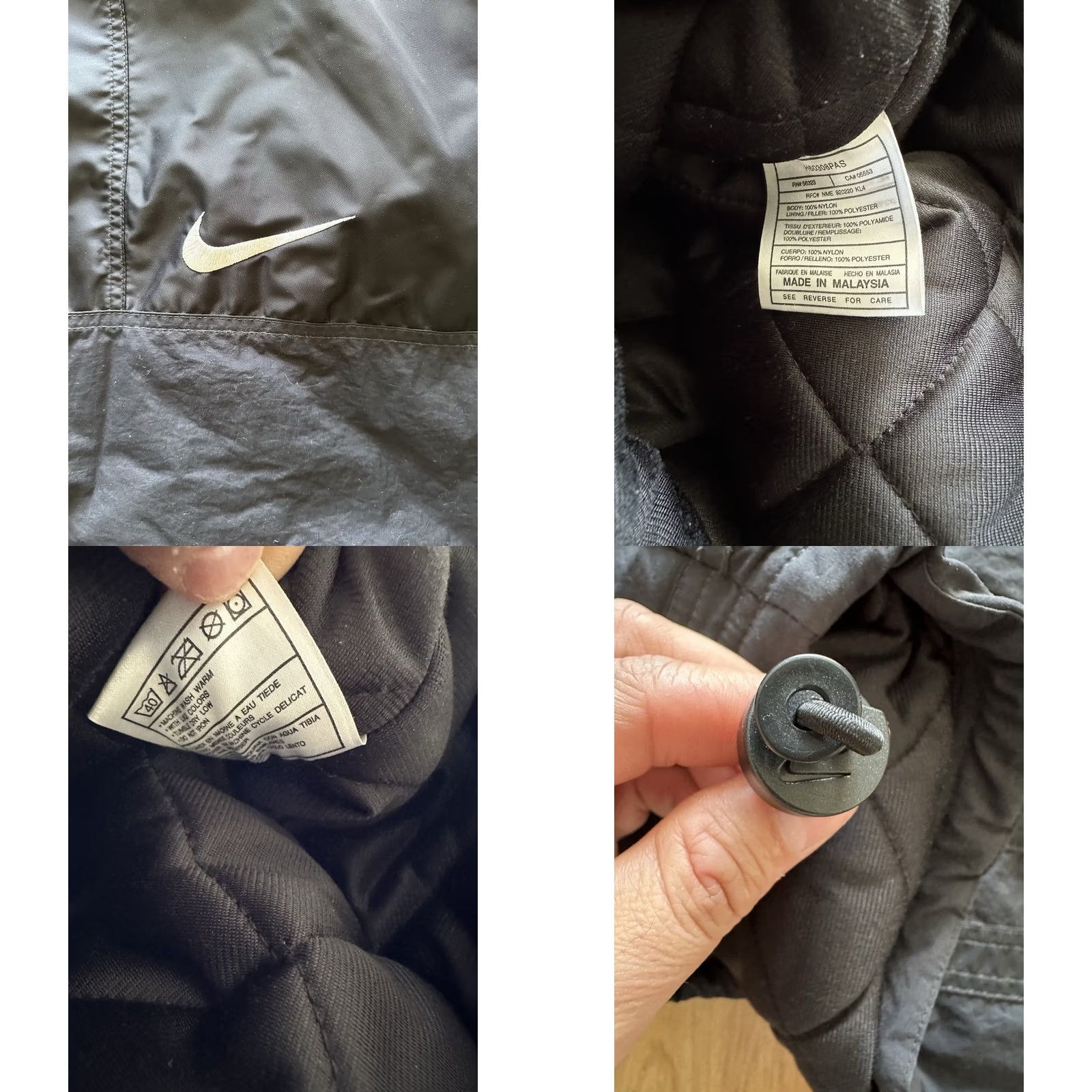 Nike VINTAGE Nike Swoosh Puffer Jacket Mens L Black Nylon Quilted Zip Mid-Length 90s Retro Bat/Workwear Size US L / EU 52-54 / 3 - 8 Thumbnail