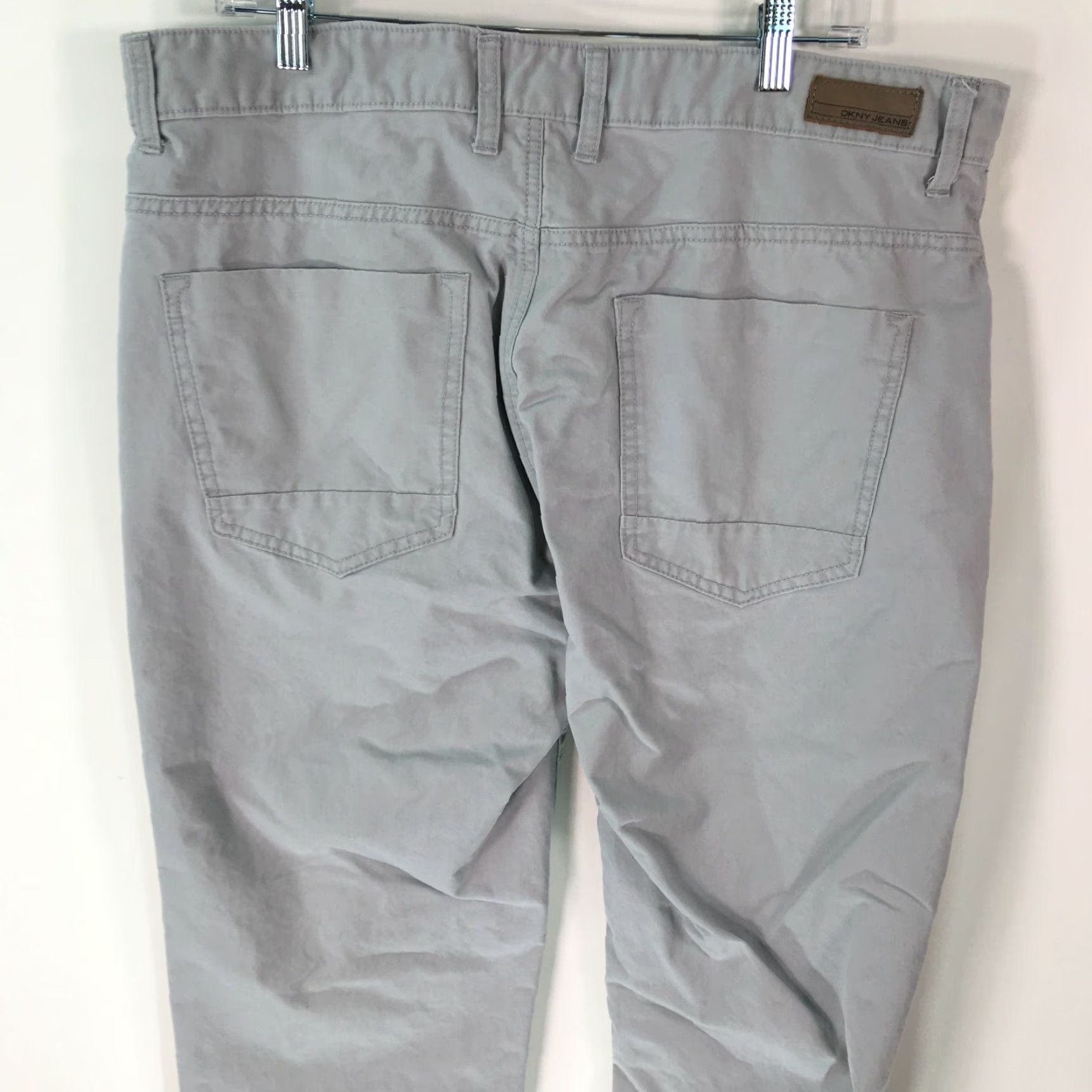 DKNY DKNY Jeans Bleecker Straight Denim Jeans Mens 38X32 Gray 100% Cotton Regular Rise 5-Pocket Leather Zipper Button Closure" Size US 40 / EU 56 - 4 Thumbnail