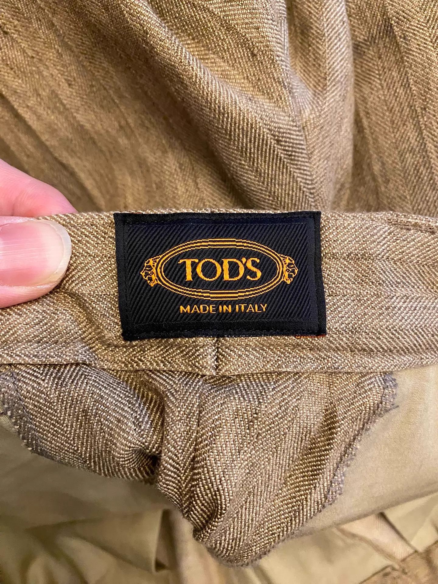 Tod's Tods Linen Herringbone Runway Pants Italy 48 BN Size US 32 / EU 48 - 5 Thumbnail