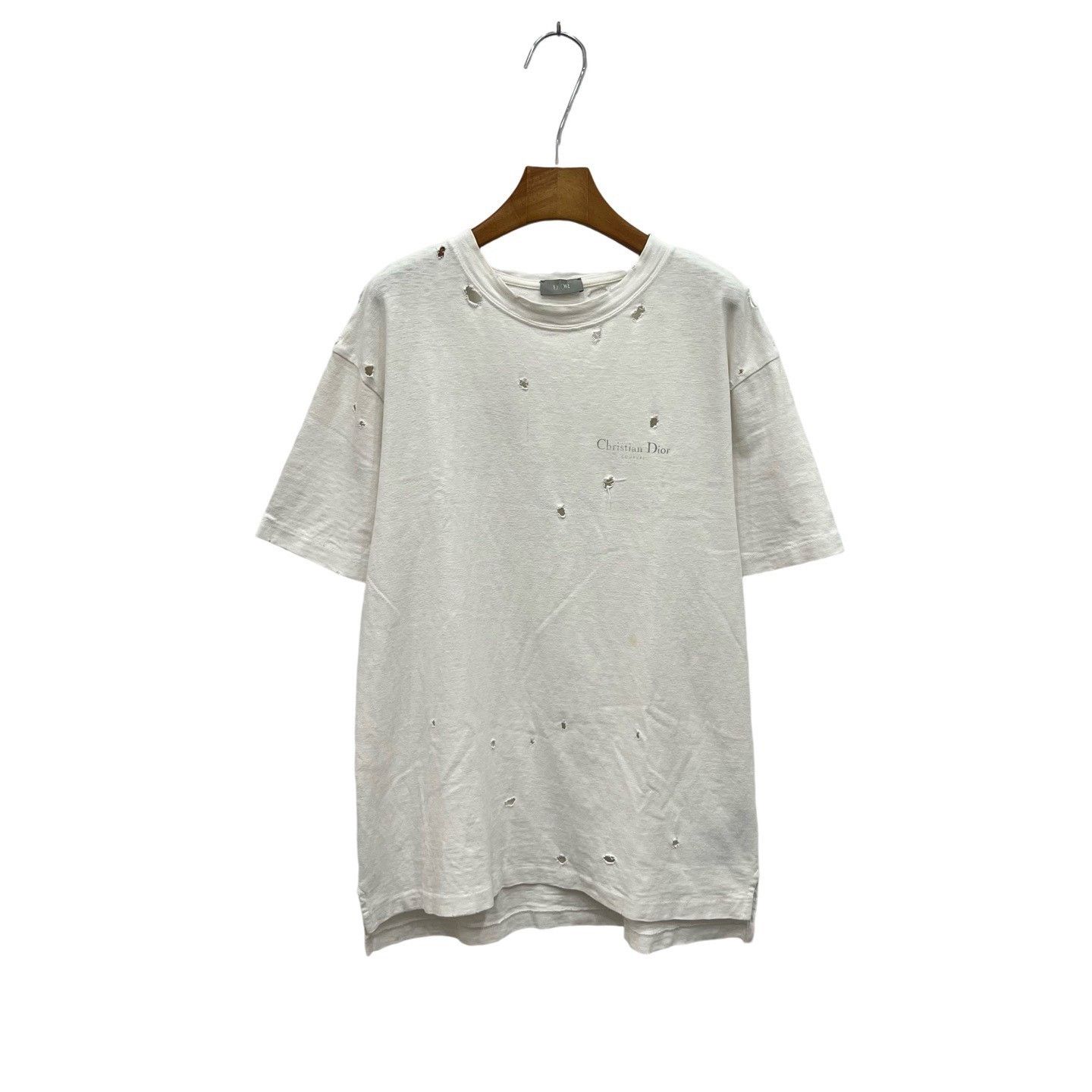 Dior Dior White Destroyed Logo Short Sleeve Size US S / EU 44-46 / 1 - 1 Thumbnail