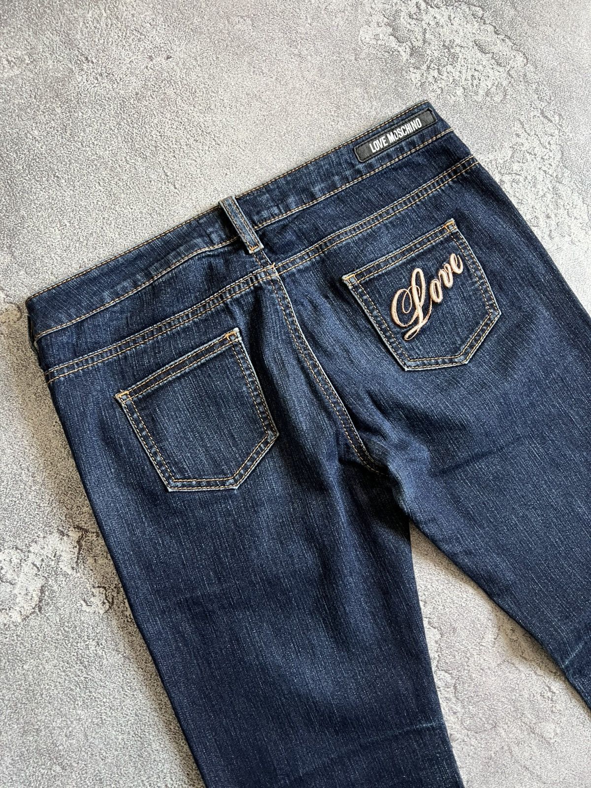 Love Moschino Love Moschino Blue Denim Jeans Size 29 Bootcut Stretch Pants Size 29" - 3 Thumbnail