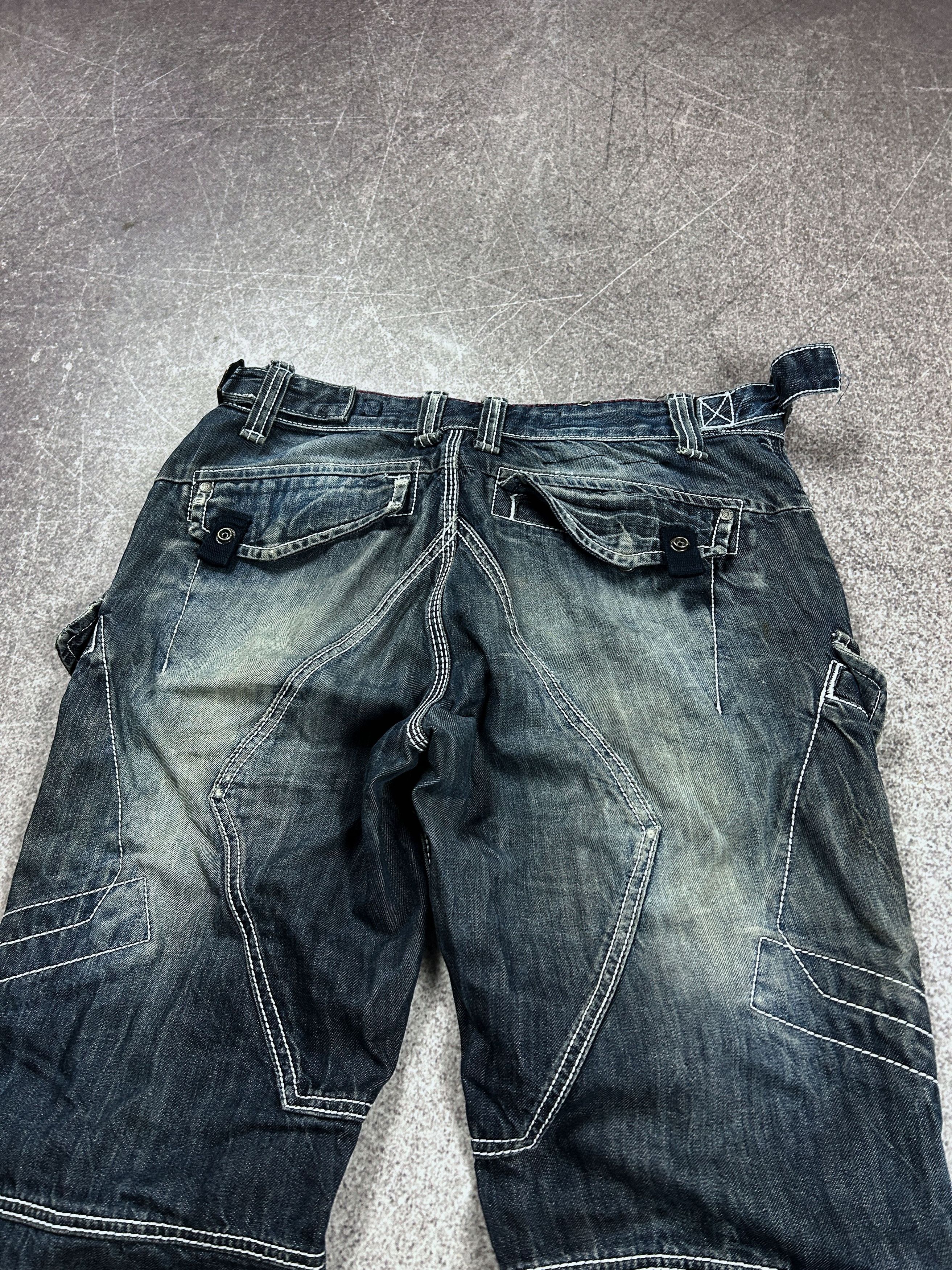Japanese Brand Cargo Denim Pants Multi Pocket Baggy Techwear Y2K Archive Size US 32 / EU 48 - 6 Thumbnail